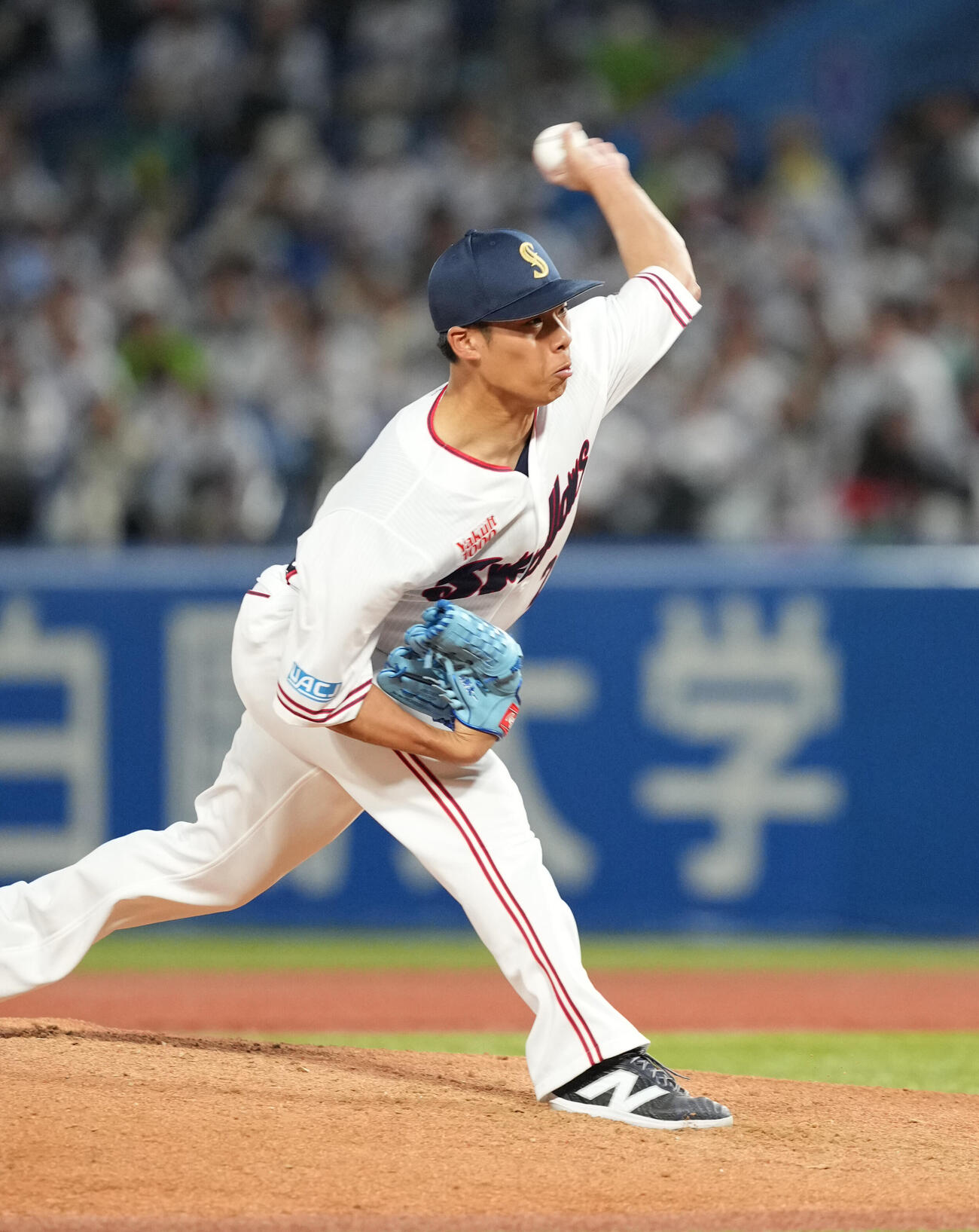 ヤクルト対日本ハム　ヤクルト先発の山野太一（撮影・小沢裕）　