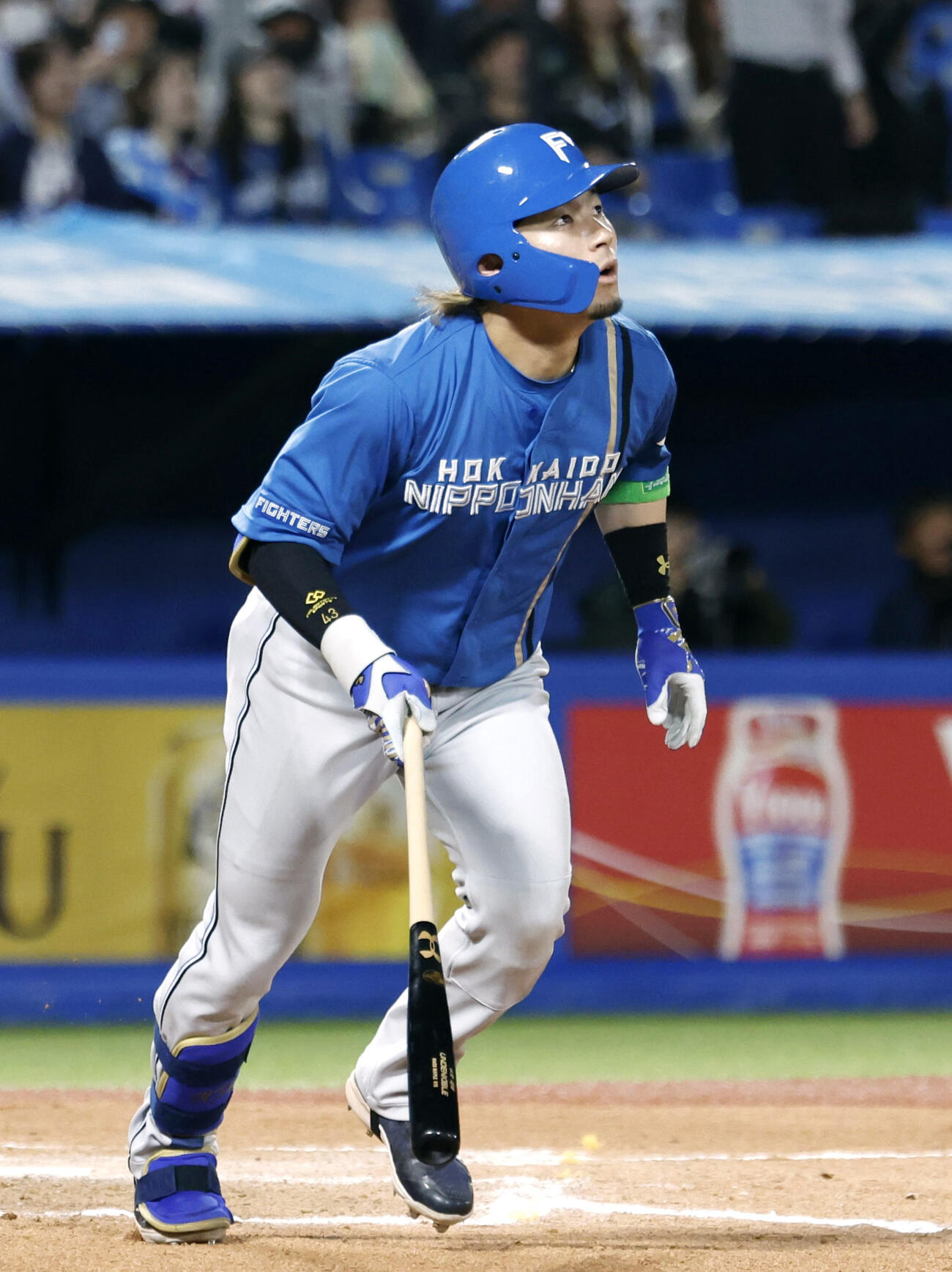 ヤクルト対日本ハム　11回日本ハム無死、右越えに決勝本塁打を放つ水野