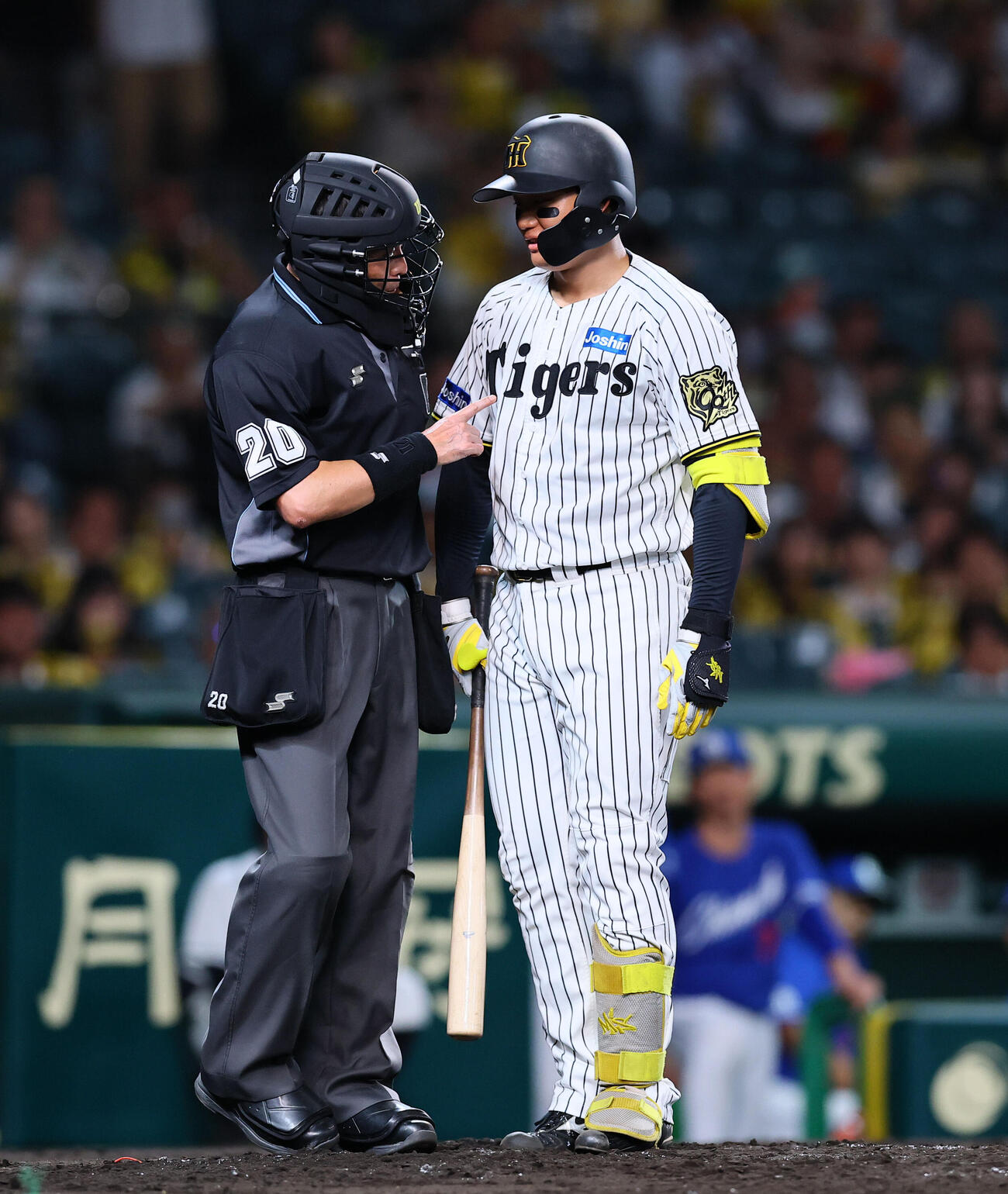 25年9月26日阪神対中日、見逃し三振に倒れ抗議する森下翔太