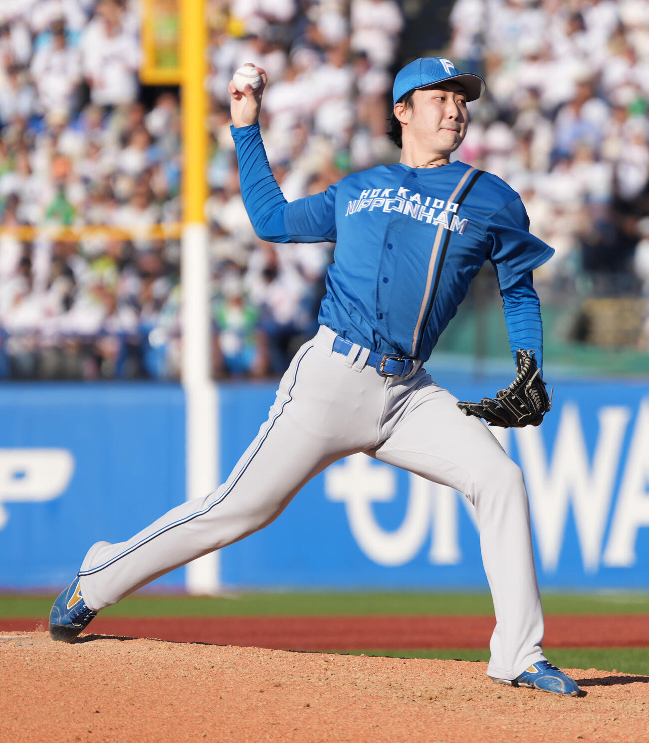 ヤクルト対日本ハム　日本ハム5番手で登板した柳川大晟（撮影・小沢裕）