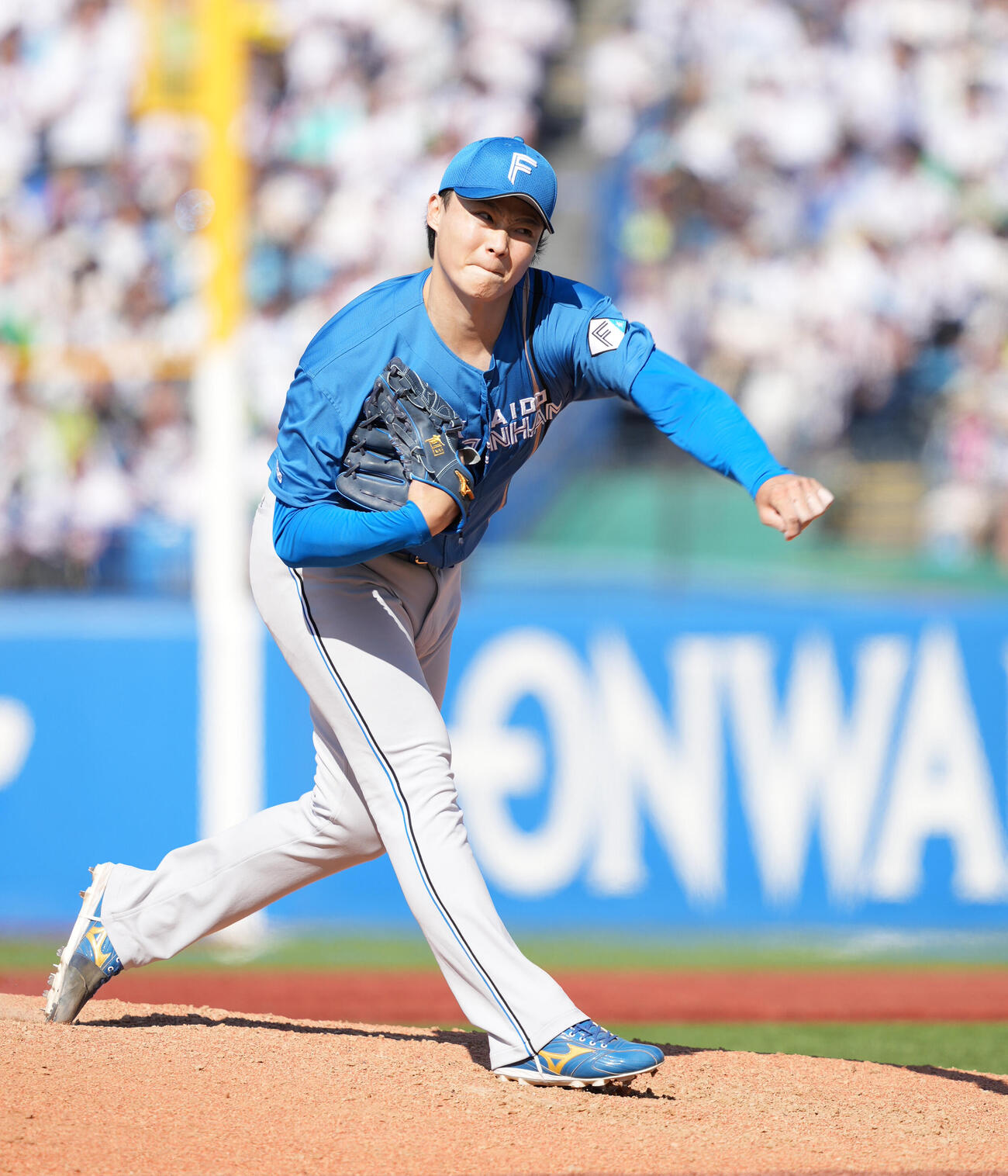 ヤクルト対日本ハム　日本ハム先発の山崎福也（撮影・小沢裕）