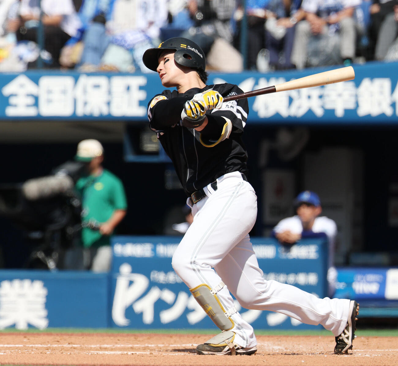 DeNA対ソフトバンク　4回表ソフトバンク無死、本塁打を放つ正木智也（撮影・宮地輝）＝2026年6月6日