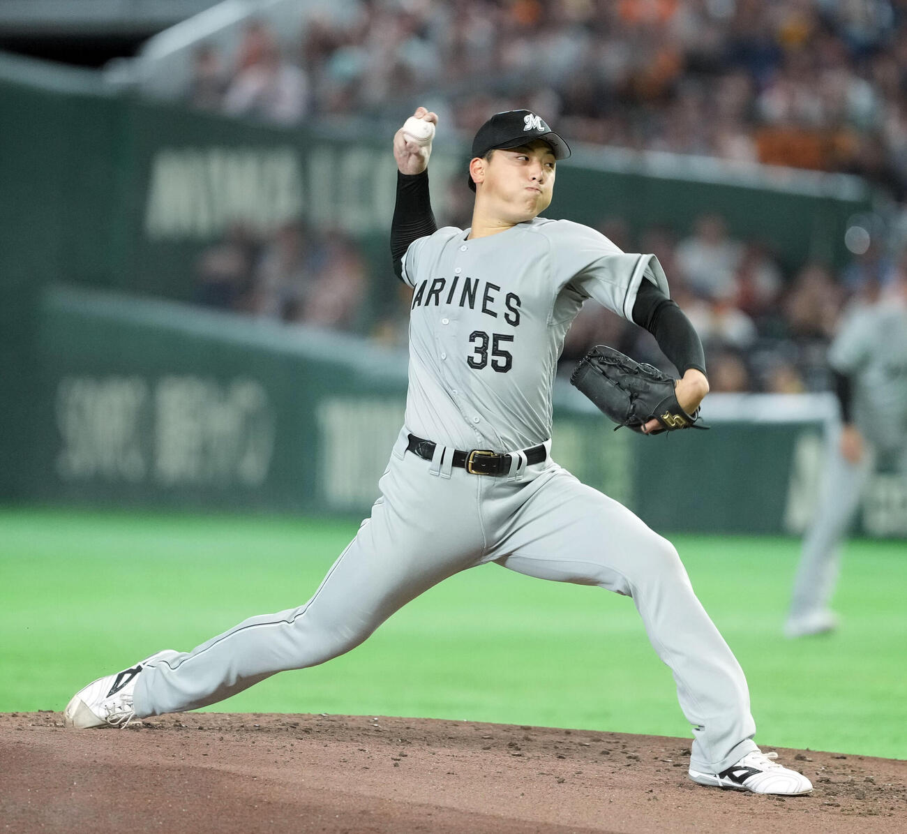 巨人対ロッテ　ロッテの先発田中晴也（撮影・たえ見朱実）