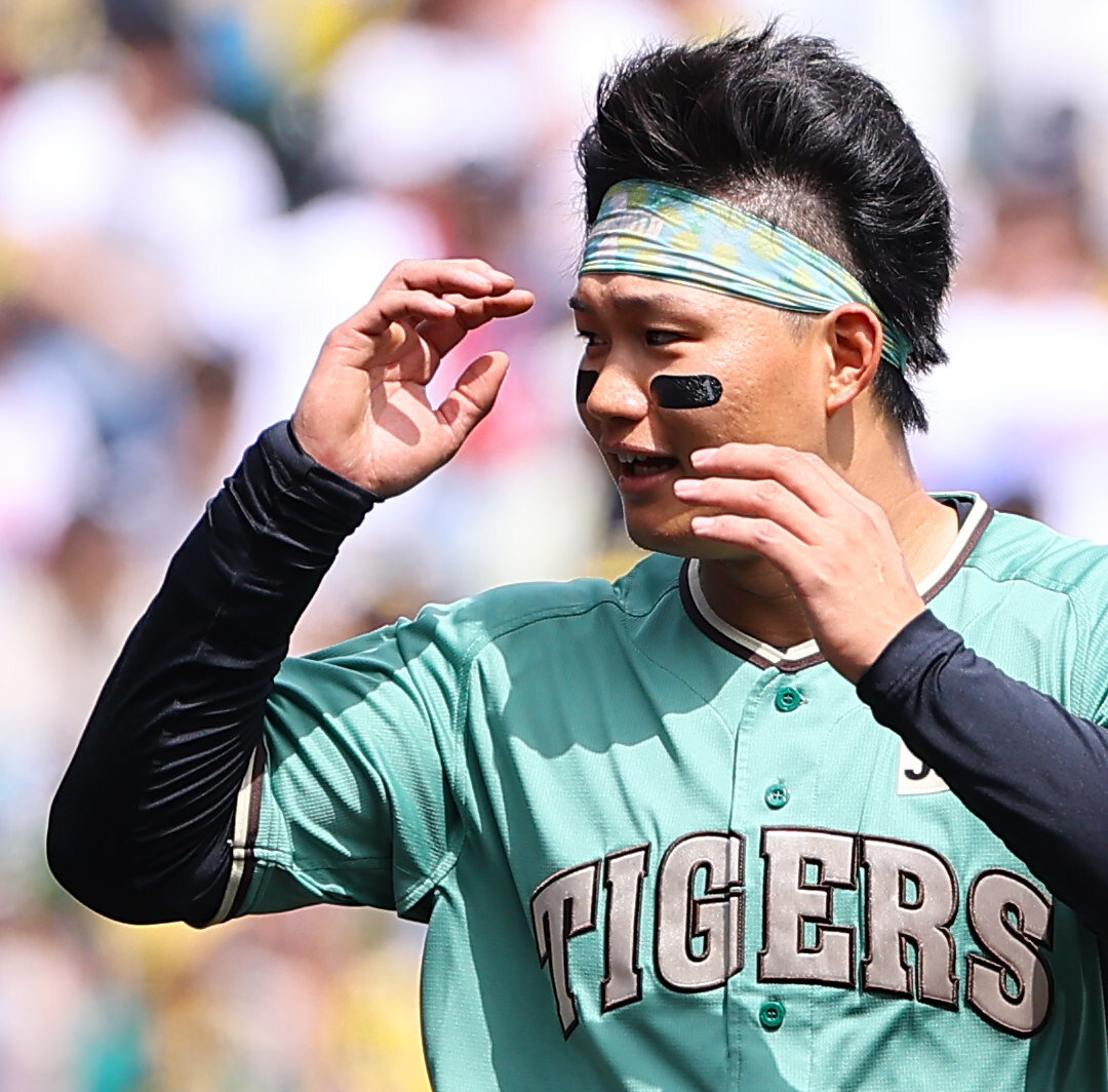 阪神対楽天　スタメンで出場し1回に安打を放った森下翔太（撮影・上田博志）