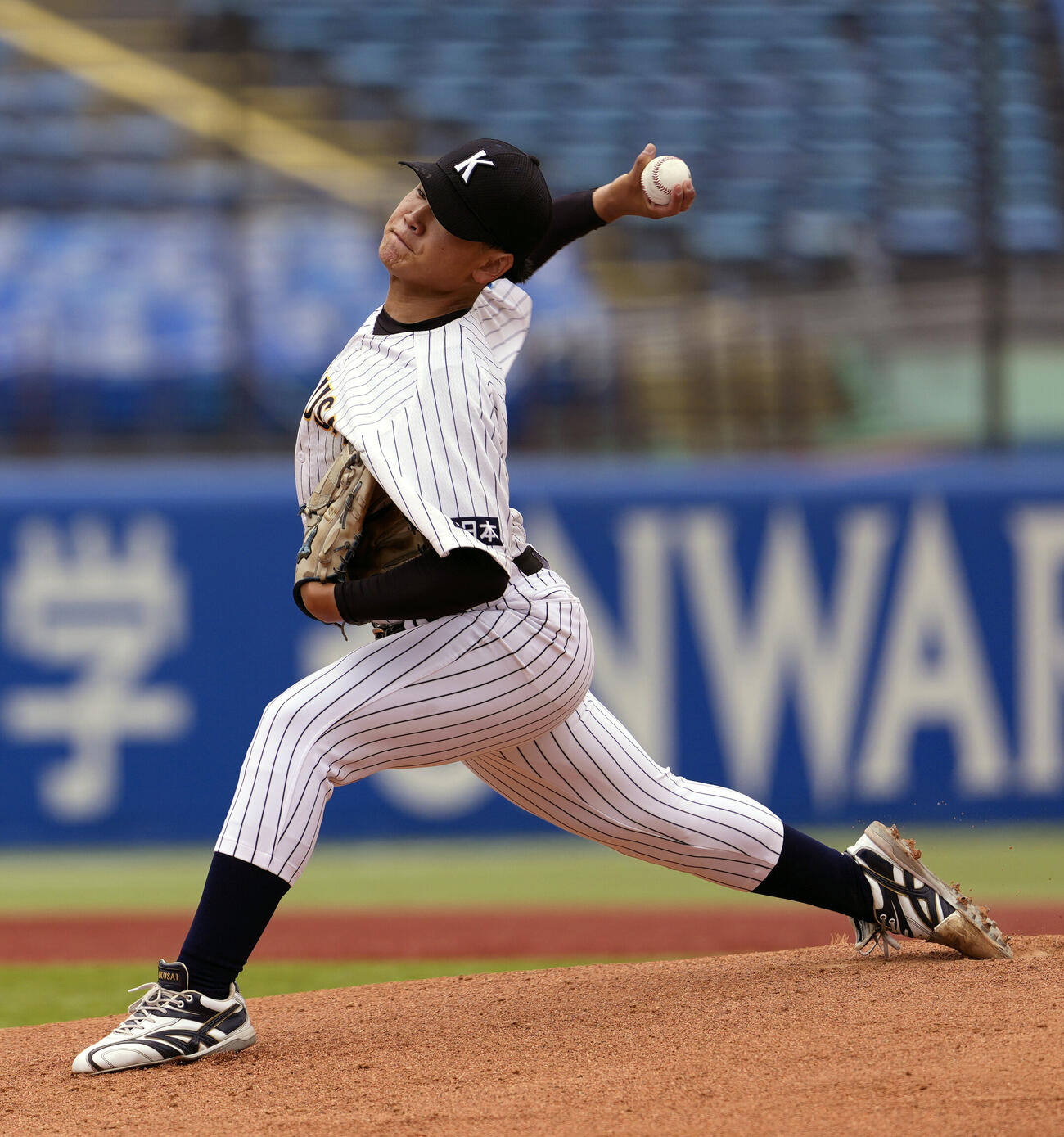 全日本大学野球選手権大会　国際武道大対東日本国際大　力投する先発の東日本国際大・菊池孝輔（撮影・小島史椰）