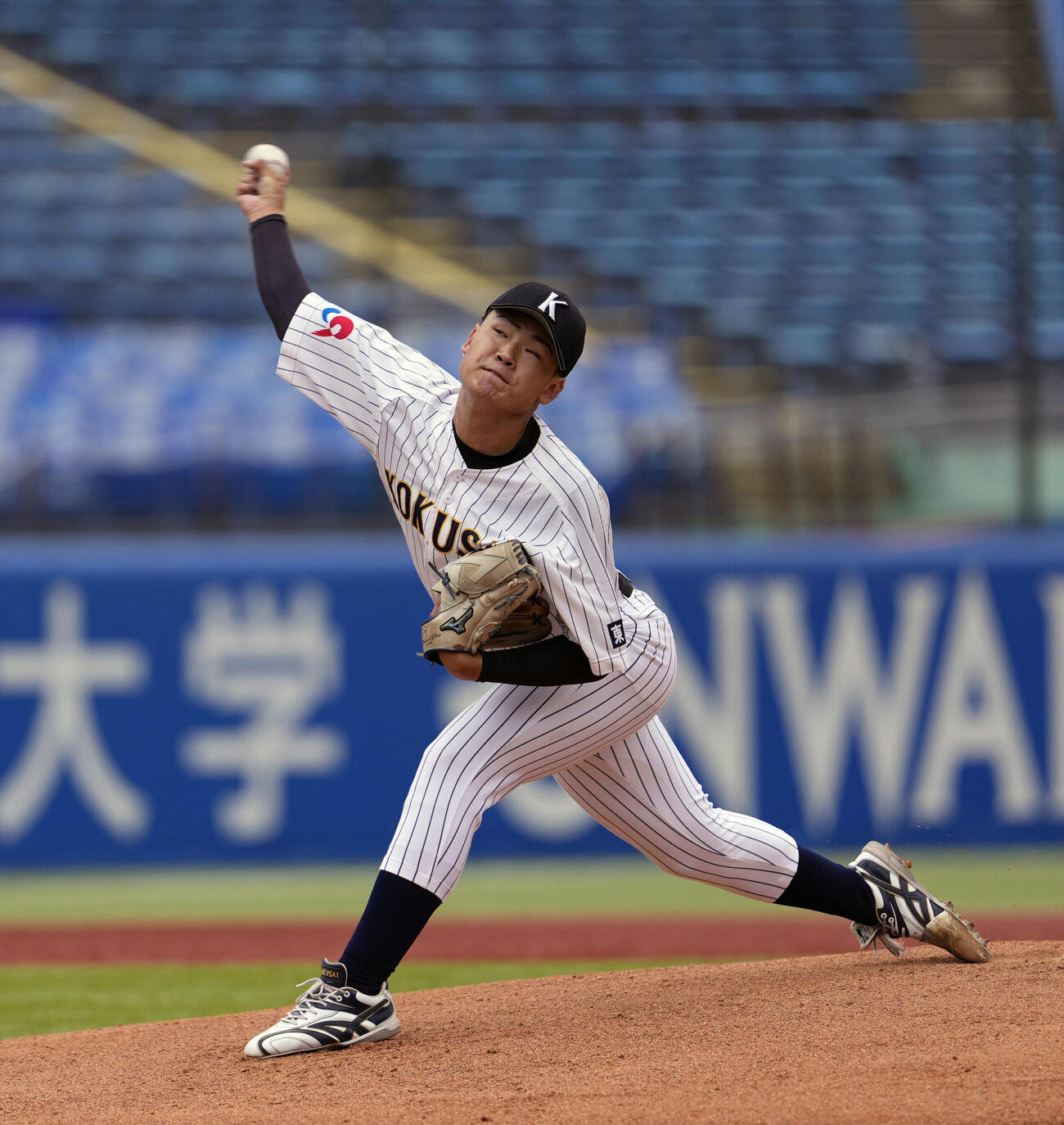 全日本大学野球選手権大会　国際武道大対東日本国際大　力投する先発の東日本国際大・菊池孝輔（撮影・小島史椰）