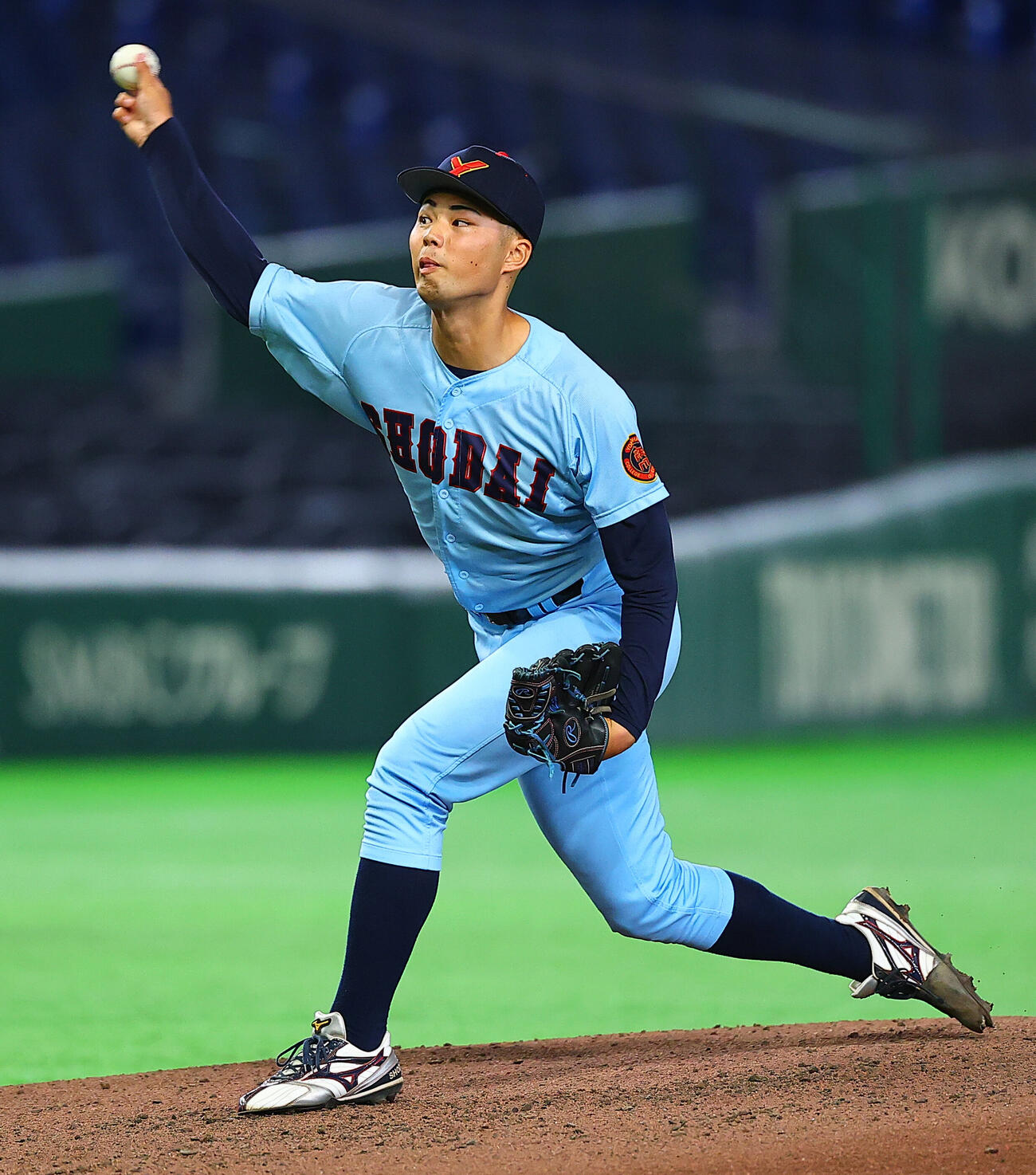 全日本大学野球選手権　日本文理大対横浜商大　横浜商大先発の佐藤諒音（撮影・野上伸悟）
