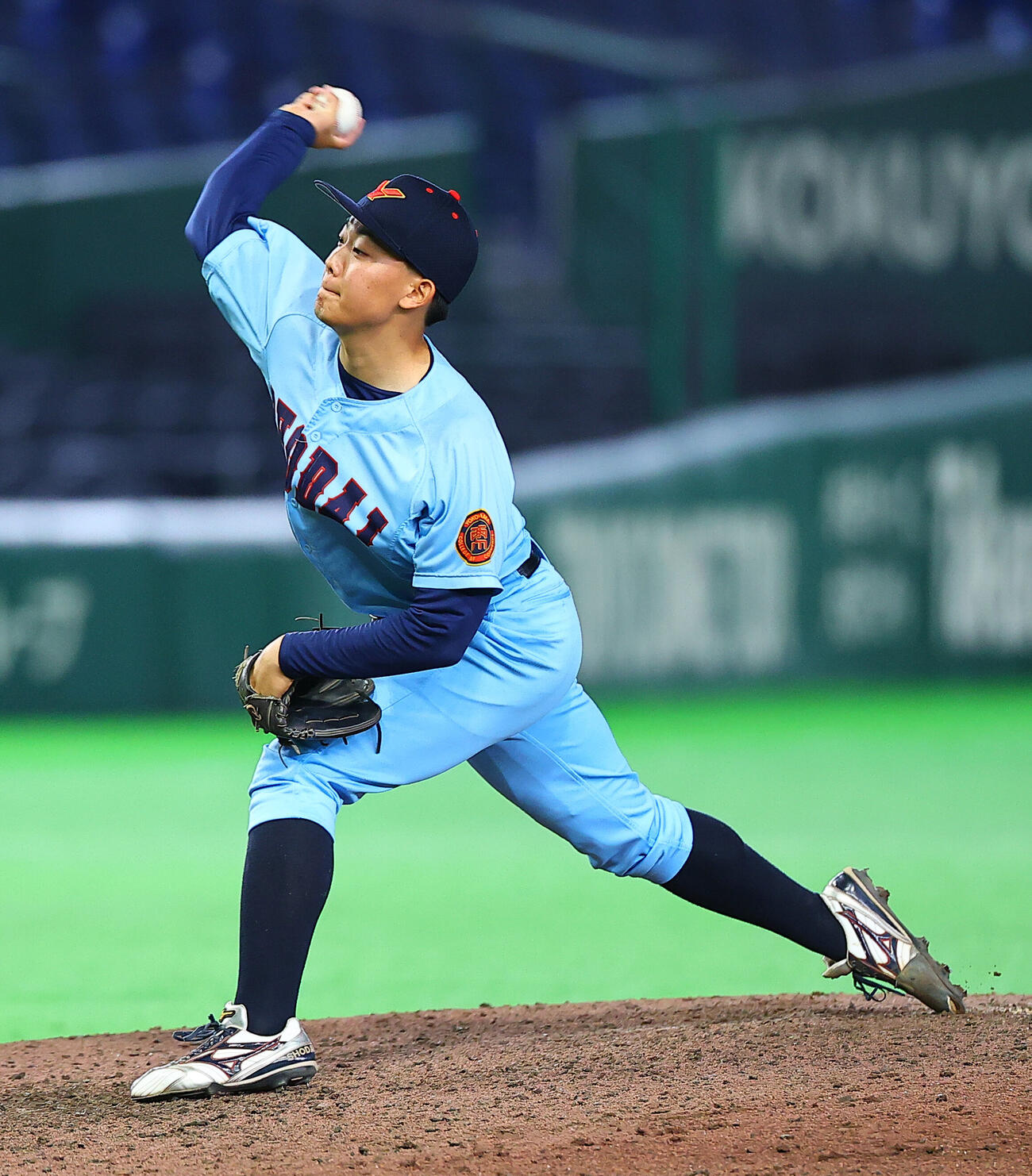 全日本大学野球選手権　日本文理大対横浜商大　力投する横浜商大・駒井秀成（撮影・野上伸悟）
