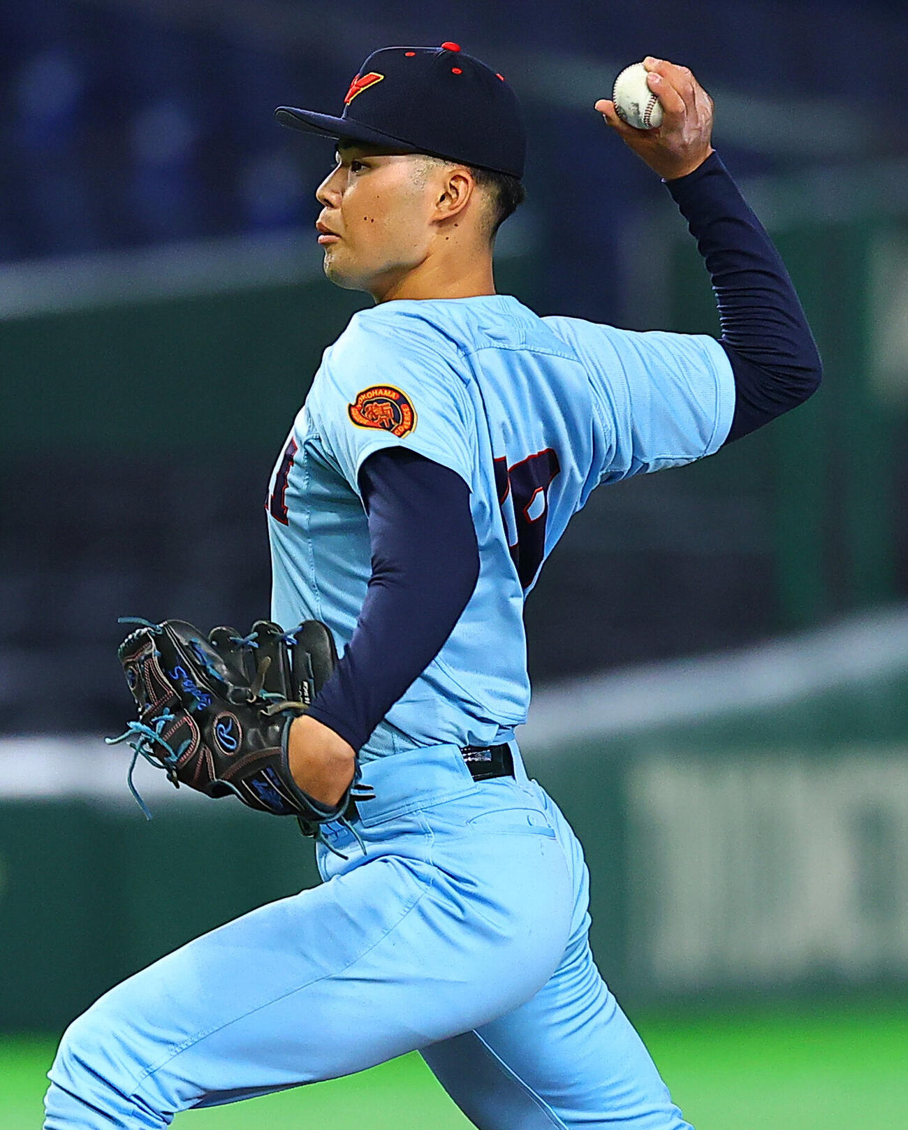 全日本大学野球選手権　日本文理大対横浜商大　横浜商大先発の佐藤諒音（撮影・野上伸悟）