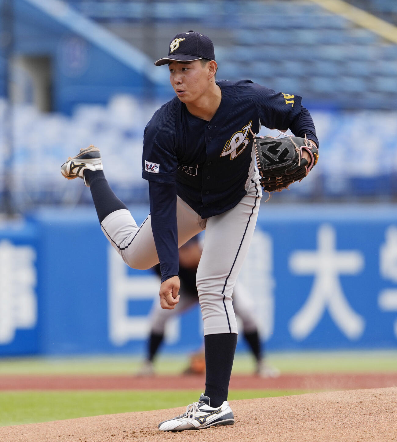 全日本大学野球選手権大会　函館大対上武大　力投する先発の上武大・木口永翔（撮影・小島史椰）＝2026年6月9日