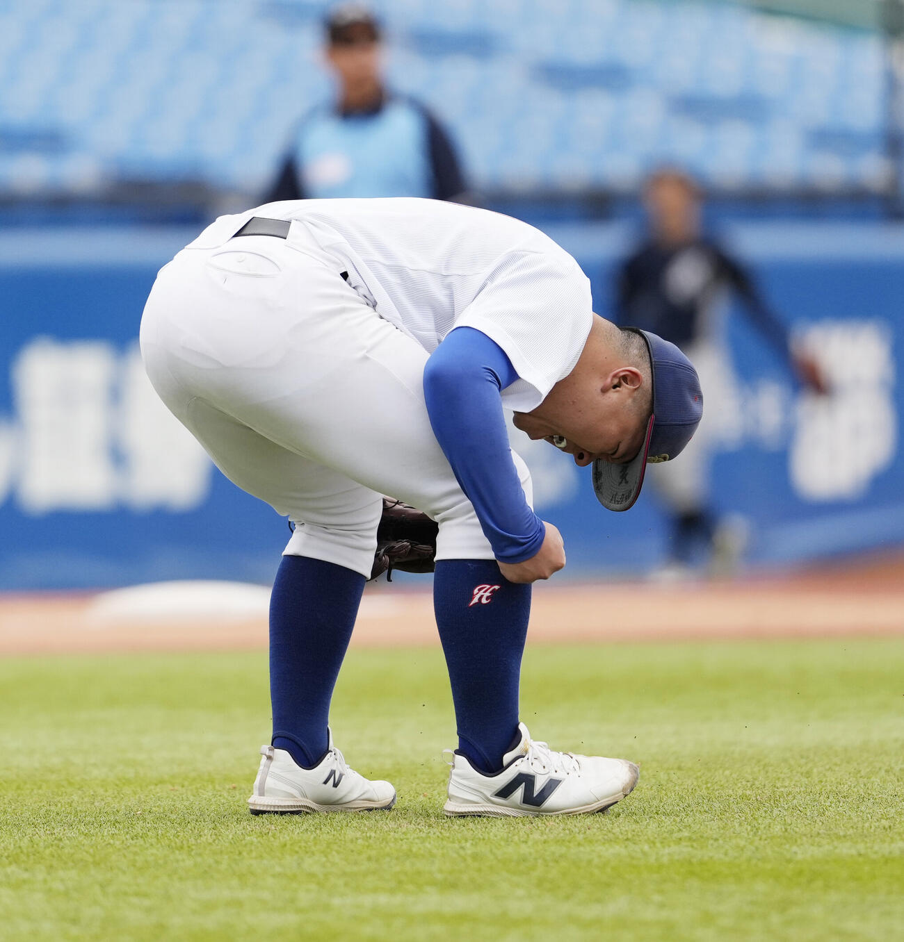 全日本大学野球選手権大会　函館大対上武大　上武大に勝利し喜びを爆発させる函館大・石岡流音（撮影・小島史椰）＝2026年6月9日