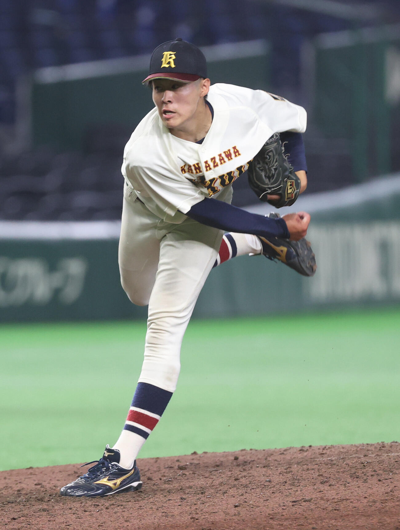 金沢学院大対天理大　6回途中から登板した金沢学院大・糸井琉翔　（撮影・柴田隆二）（＝2026年6月9日）　