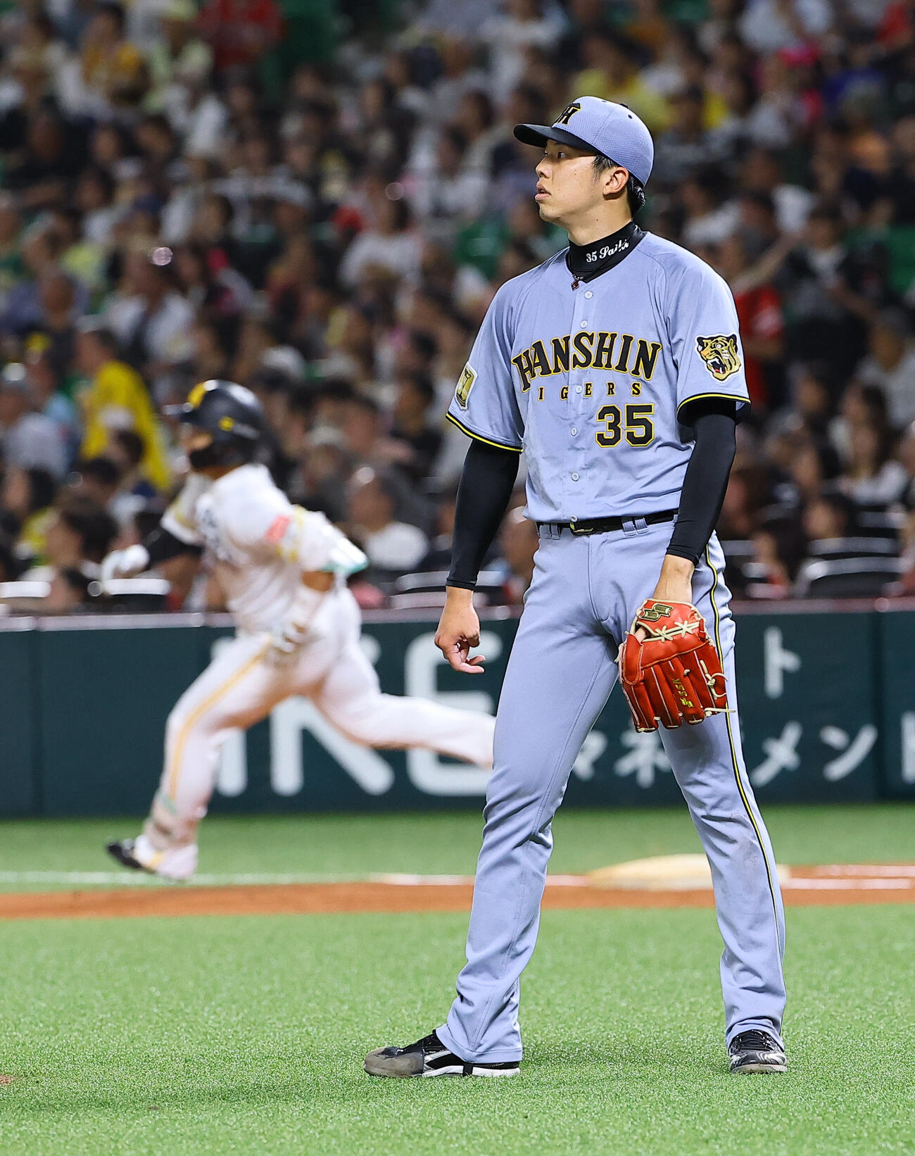 ソフトバンク対阪神　2回裏ソフトバンク1死、才木浩人は野村勇に本塁打を浴びる（撮影・上田博志）