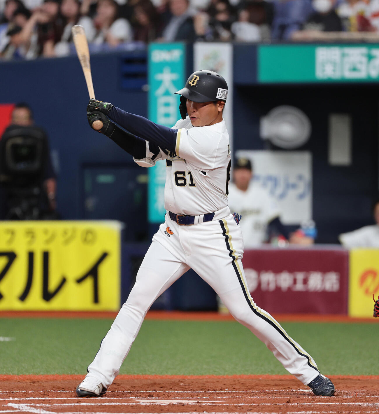 オリックス対ヤクルト　2回裏オリックス1死一、二塁、平沼翔太は適時打を放つ（撮影・西尾就之）