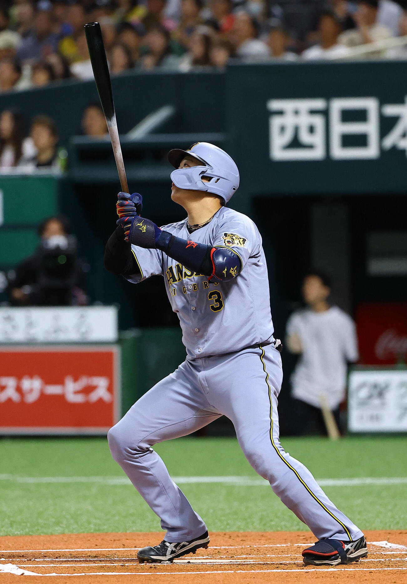 ソフトバンク対阪神　1回表阪神2死一、三塁、大山悠輔は中飛に倒れる（撮影・上田博志）