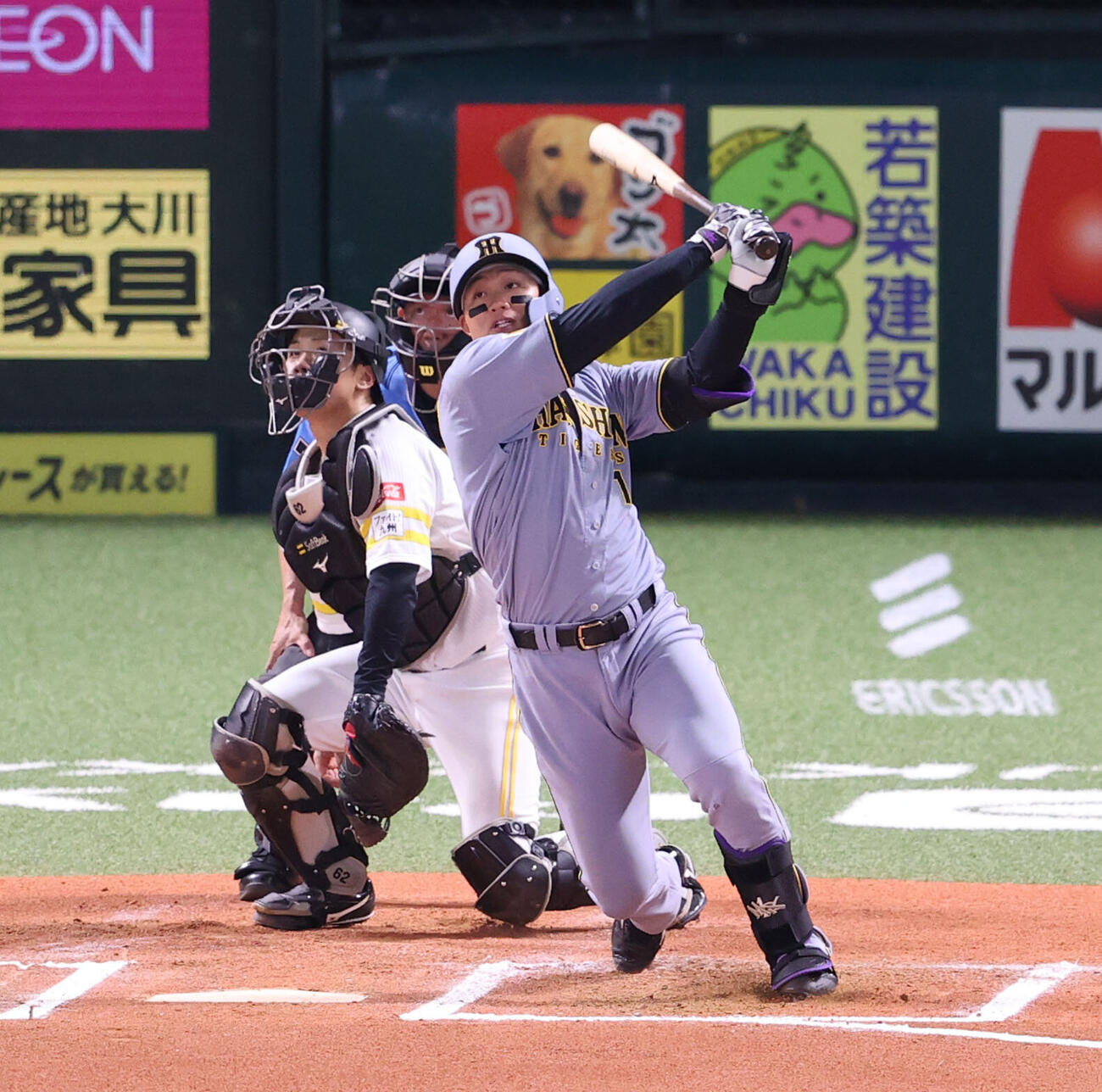 ソフトバンク対阪神　6回表阪神無死、森下翔太は右越え本塁打を放つ（撮影・梅根麻紀）