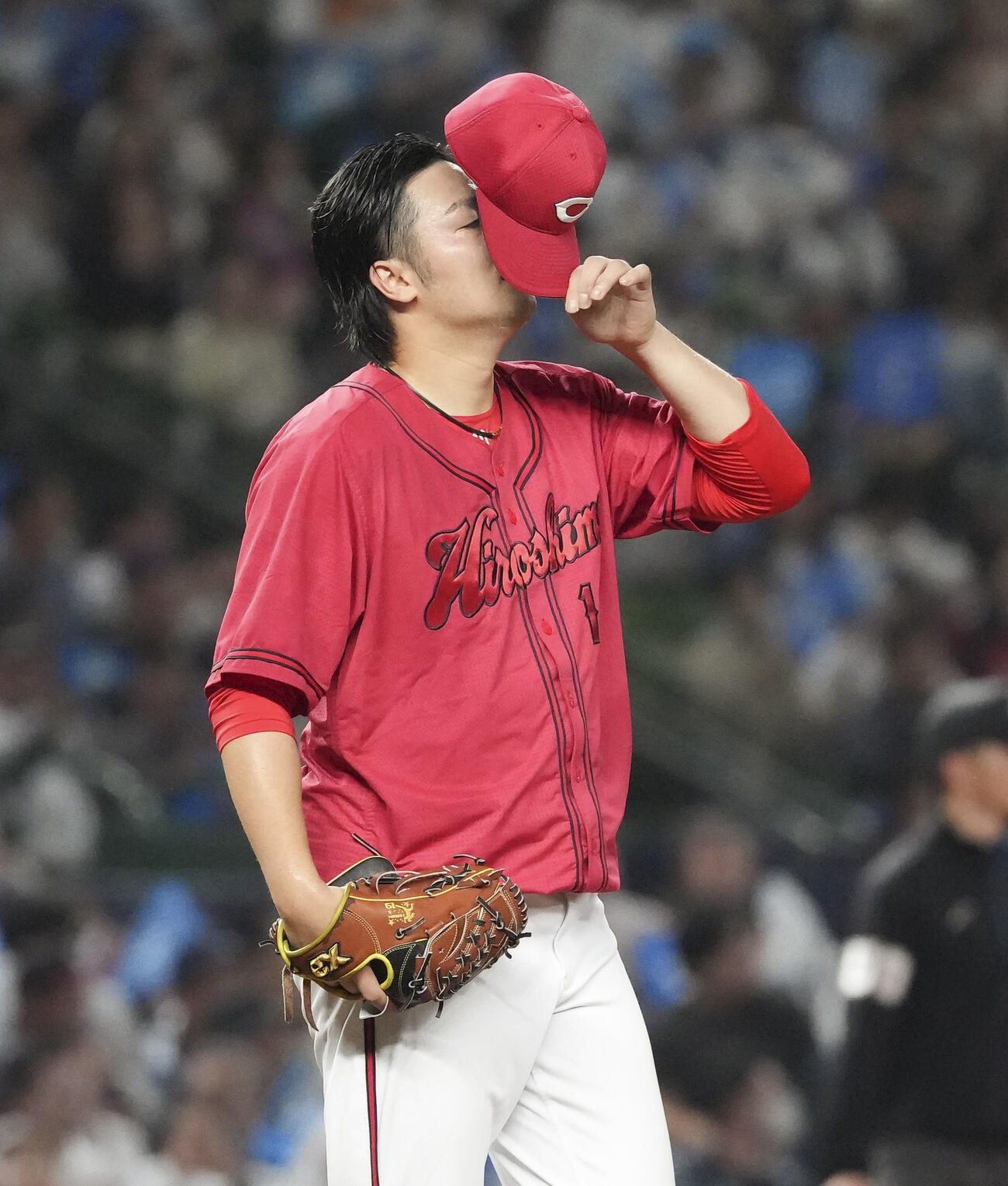 5回、西武・古賀悠に適時打を許した広島・床田＝ベルーナドーム