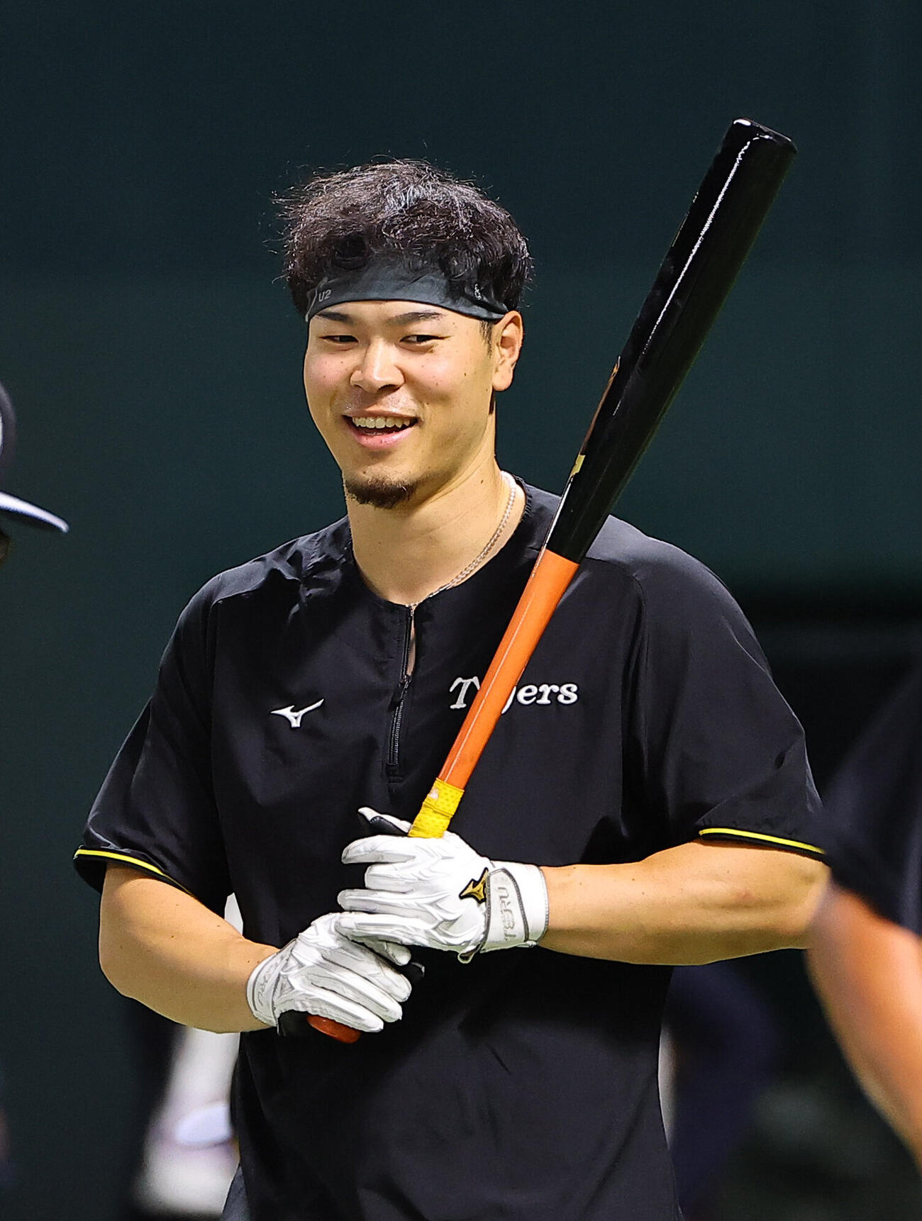 ソフトバンク対阪神　笑顔を見せる佐藤輝明（撮影・上田博志）