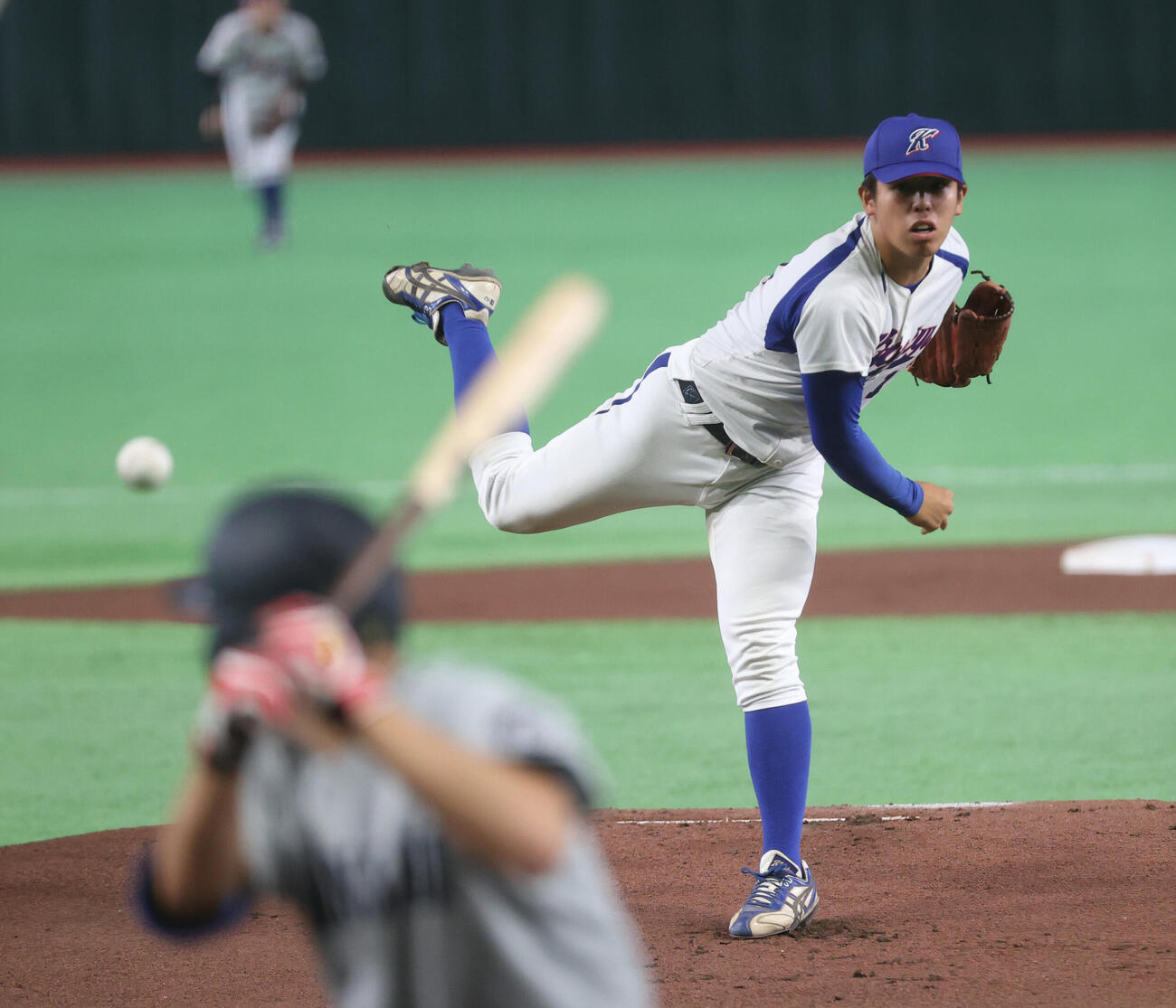 北九州市立大対関大　先発した北九州市立大・大石煌心（撮影・柴田隆二）