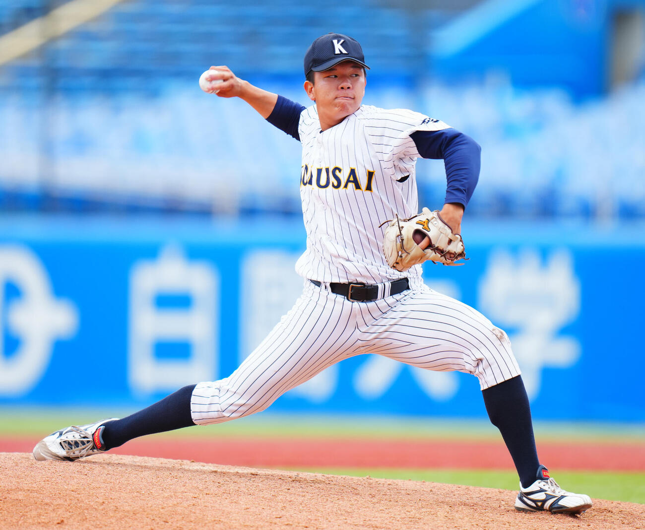 全日本大学野球選手権　2回戦　大商大対東日本国際大　6回表大商大1死満塁、東日本国際大3番手の早川純暉（撮影・垰建太）