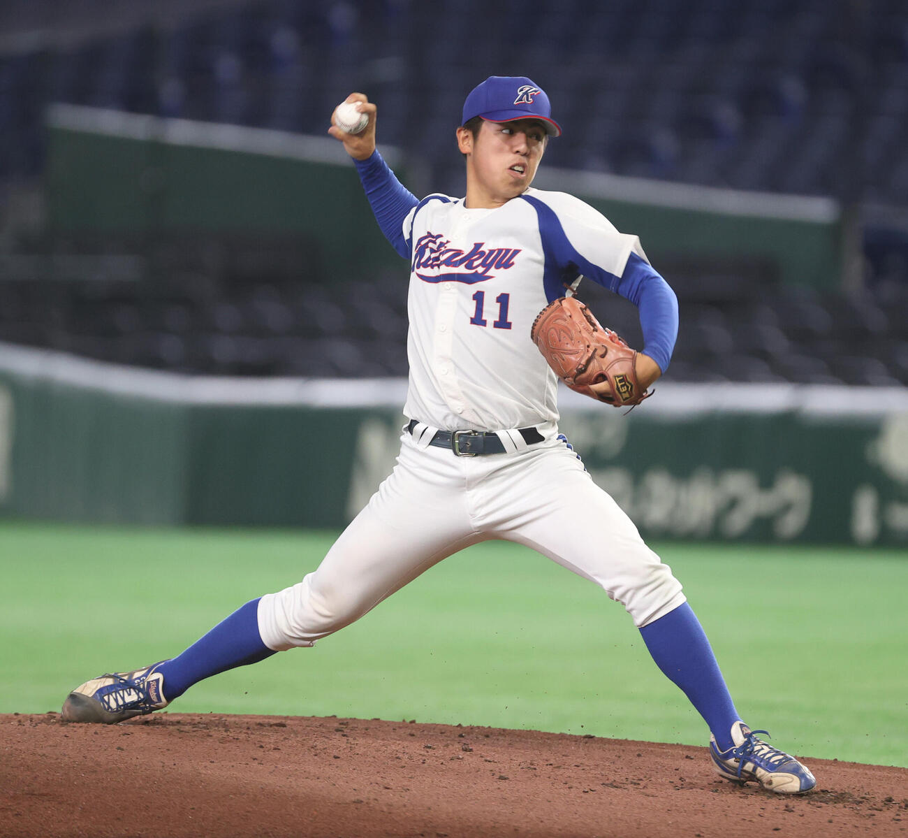 北九州市立大対関大　先発した北九州市大・大石煌心（撮影・柴田隆二）