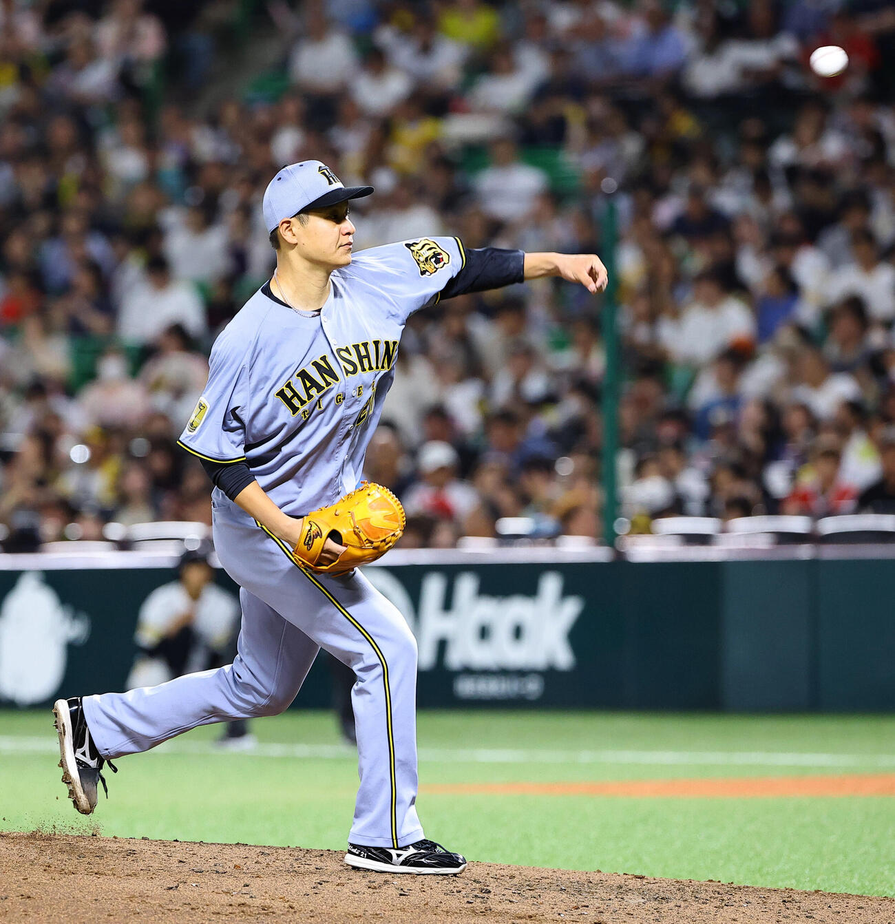 ソフトバンク対阪神　70キロのスローボールを投げる大竹耕太郎（撮影・上田博志）