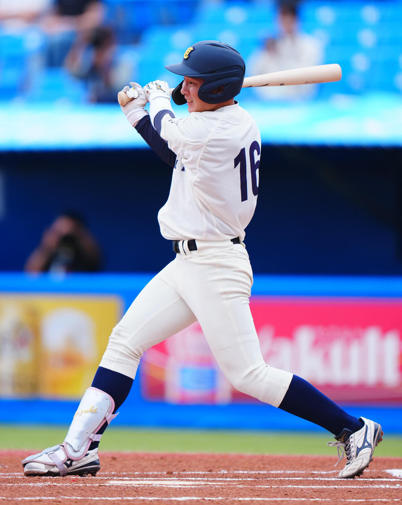 全日本大学野球選手権　2回戦　大商大対東日本国際大　1回表大商大無死、中前打を放つ中山優月（撮影・垰建太）