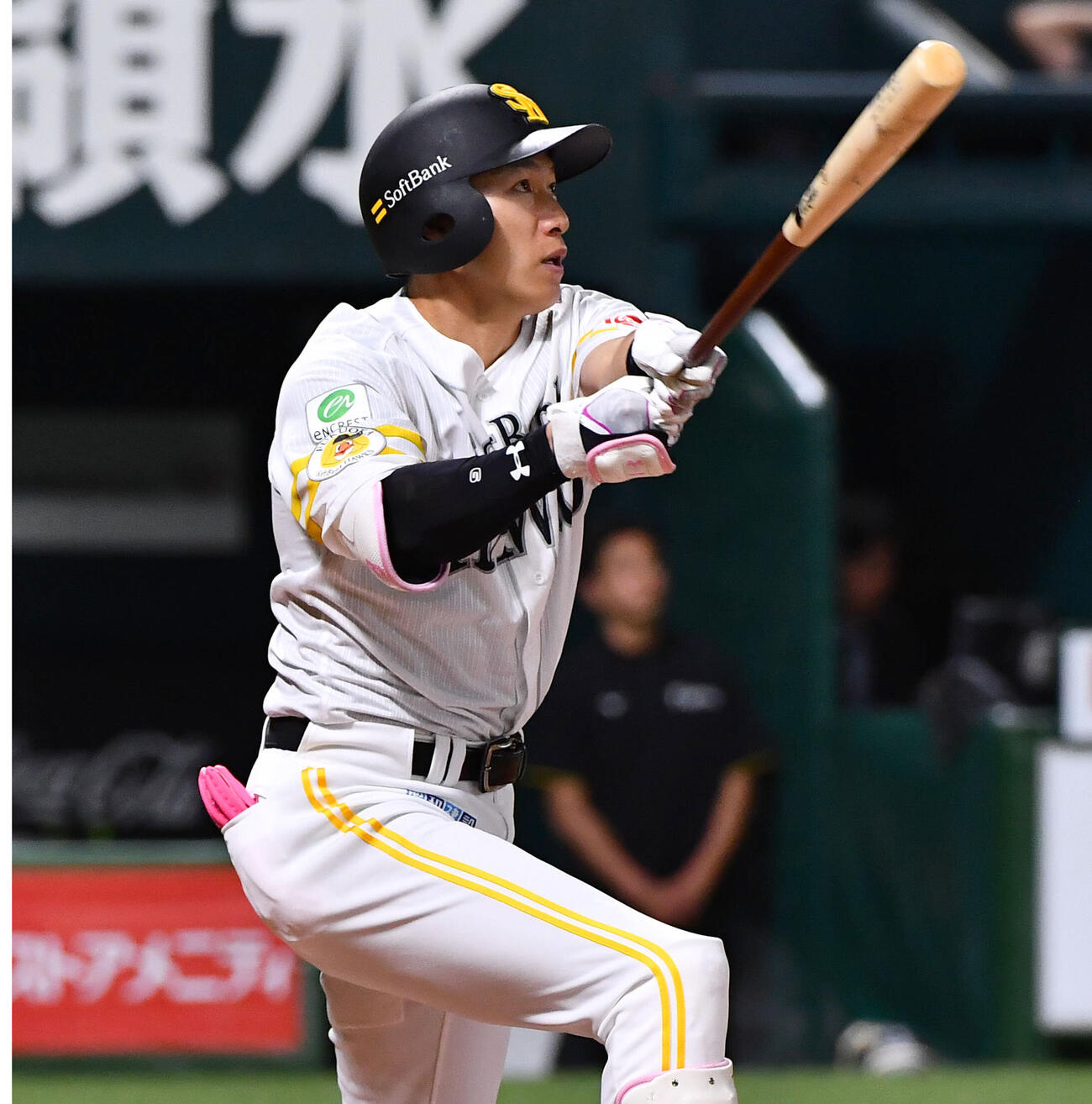 ソフトバンク対阪神　4回裏ソフトバンク1死、柳田悠岐は右越え本塁打を放つ（撮影・岩下翔太）