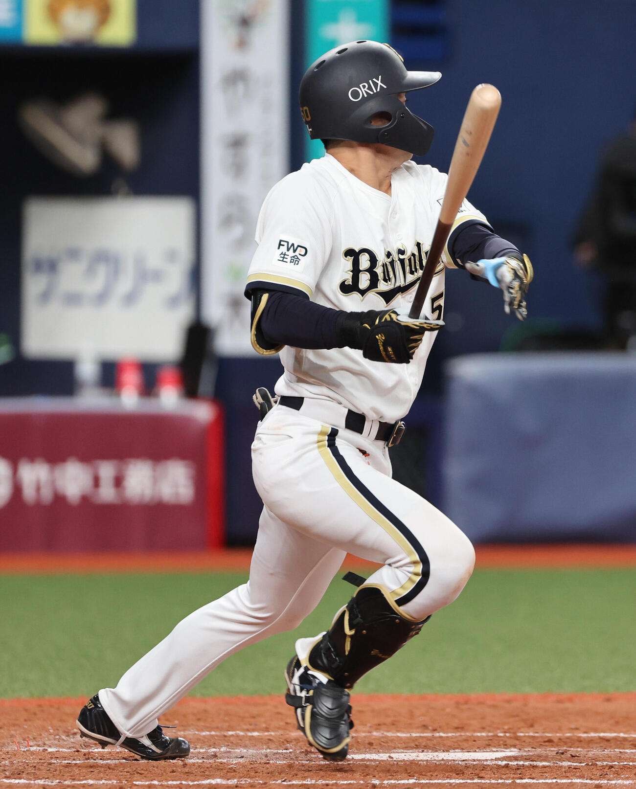 オリックス対ヤクルト　5回裏オリックス2死一、二塁、山中稜真は適時打を放つ（撮影・西尾就之）