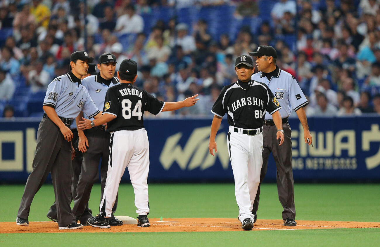2013年8月の中日対阪神　3回表、抗議した阪神和田監督は、時間制限を超えて退場処分となる