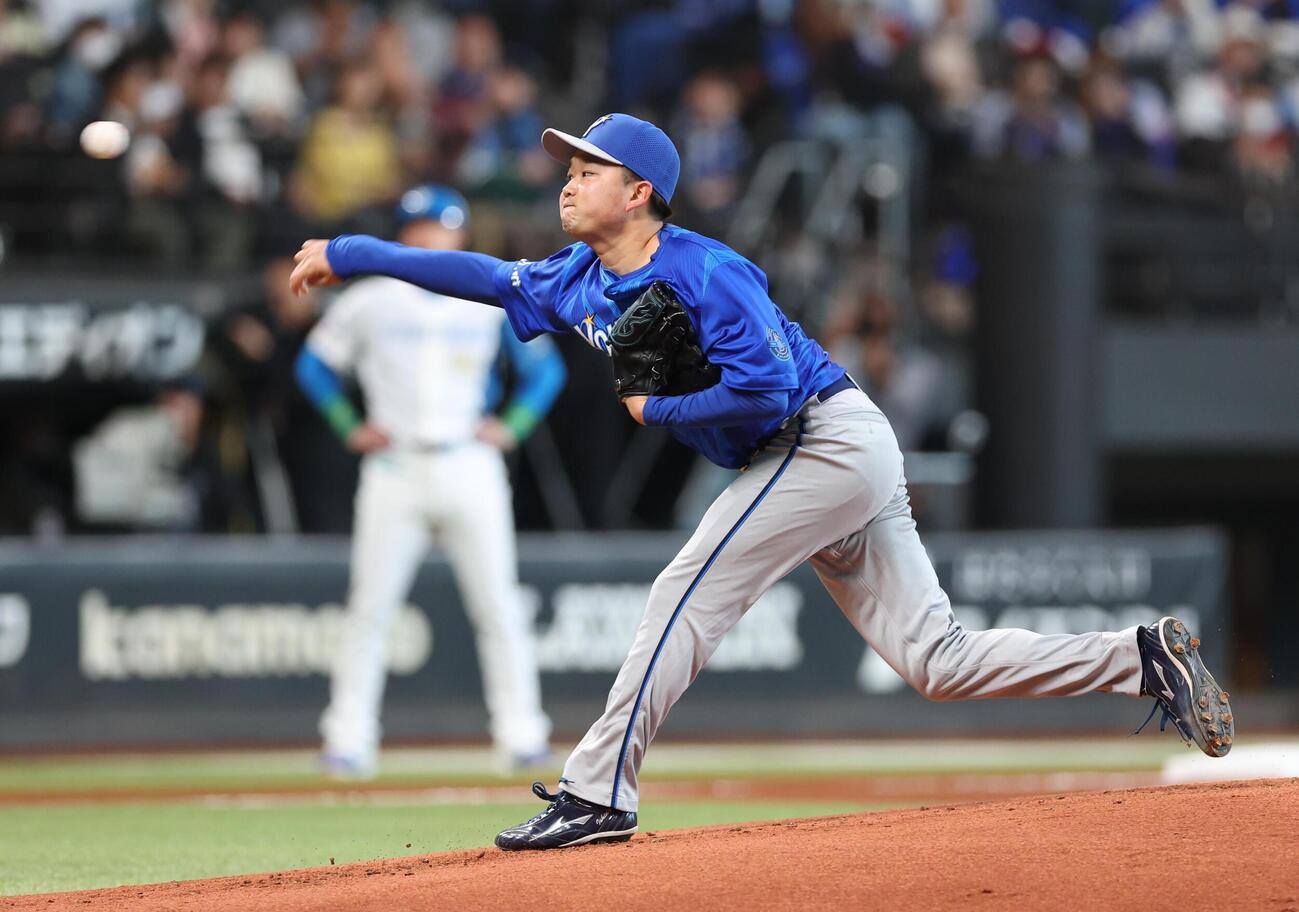 日本ハム対DeNA DeNA先発の石田裕太郎（撮影・黒川智章）