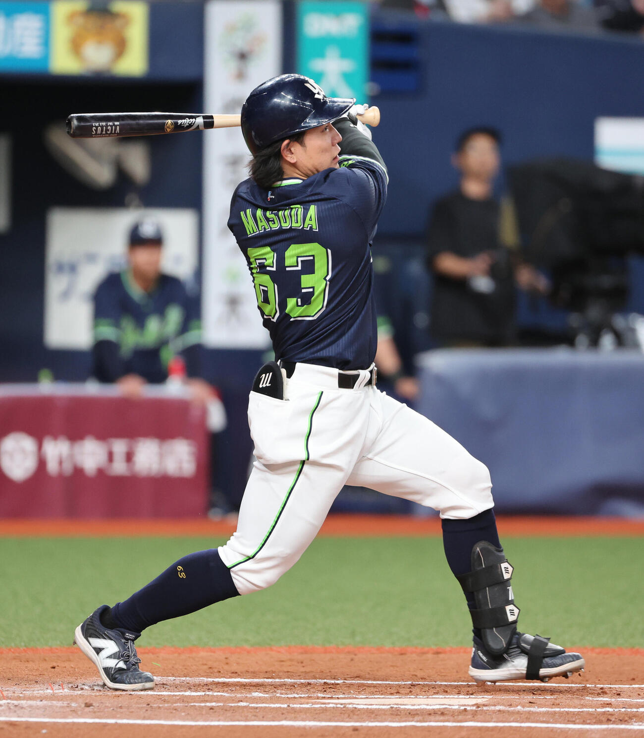 オリックス対ヤクルト　6回表ヤクルト2死三塁、増田珠は適時打を放つ（撮影・西尾就之）