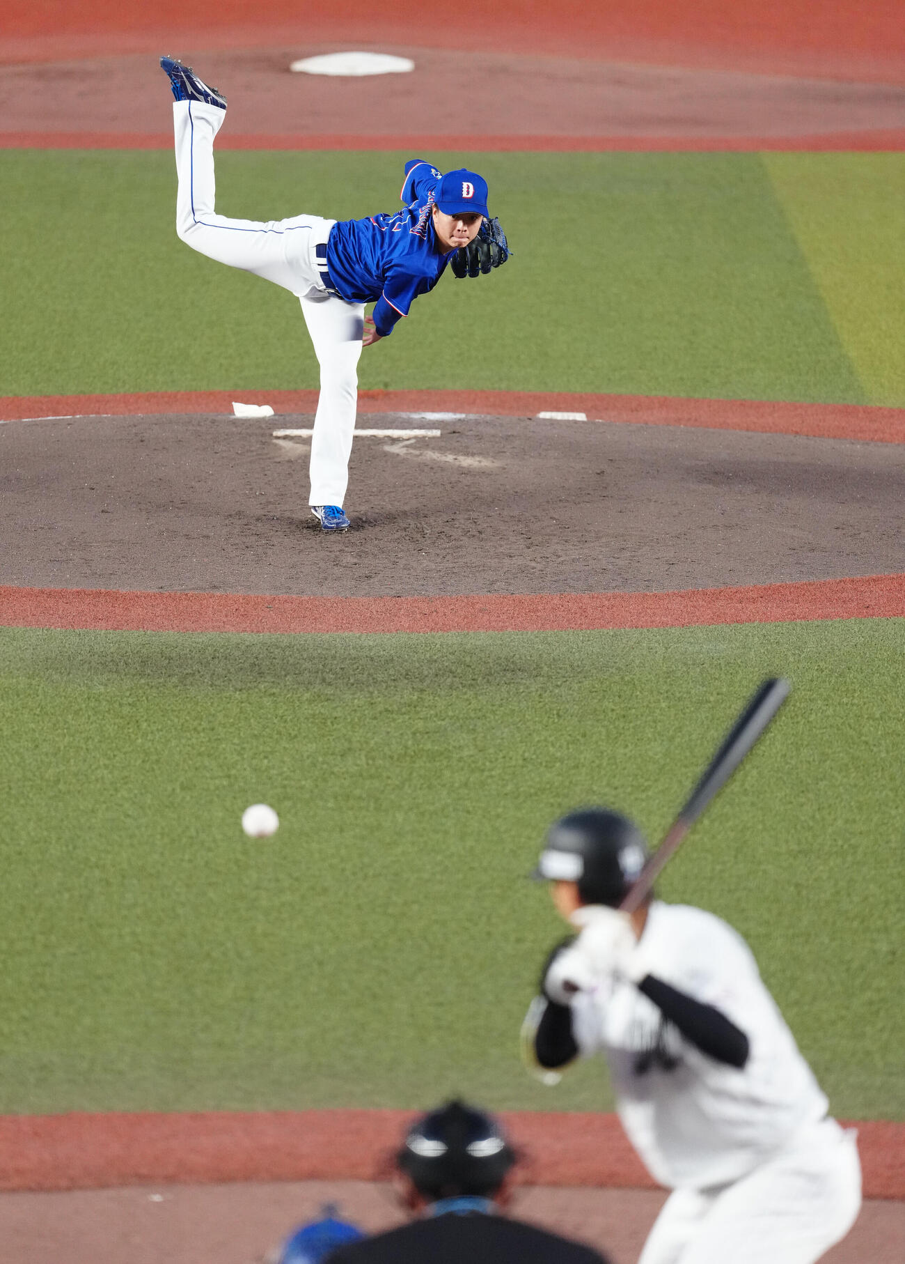 ロッテ対中日　先発し力投する中日桜井頼之介（撮影・鈴木みどり）