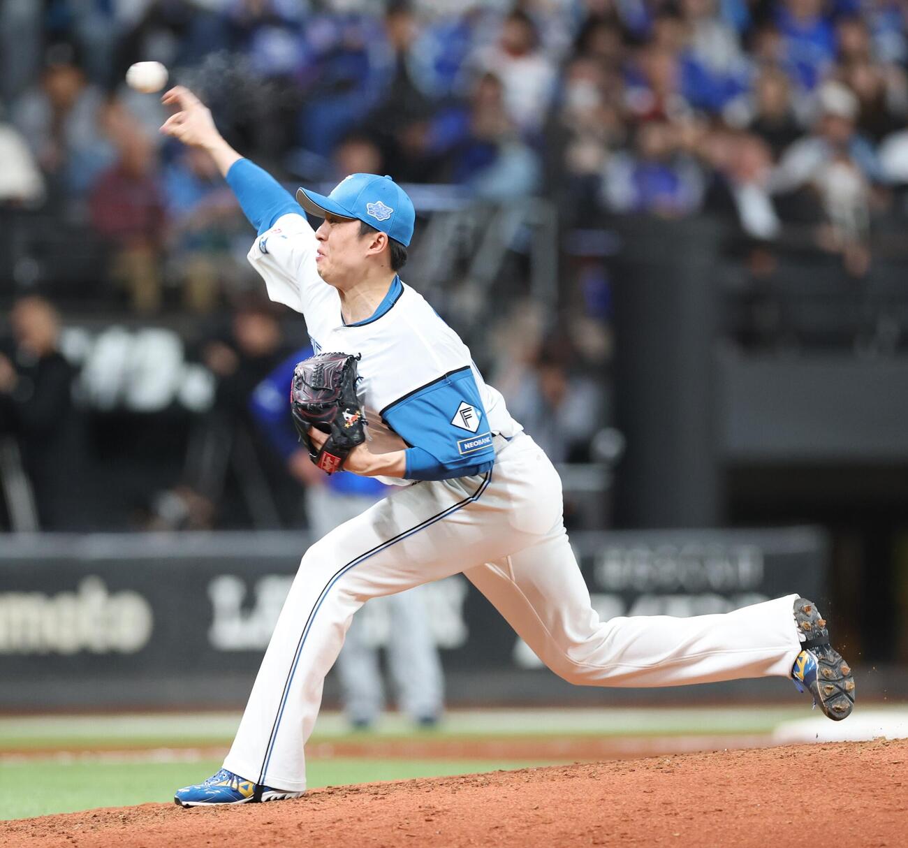 日本ハム対DeNA 8回に登板の田中正義（撮影・黒川智章）
