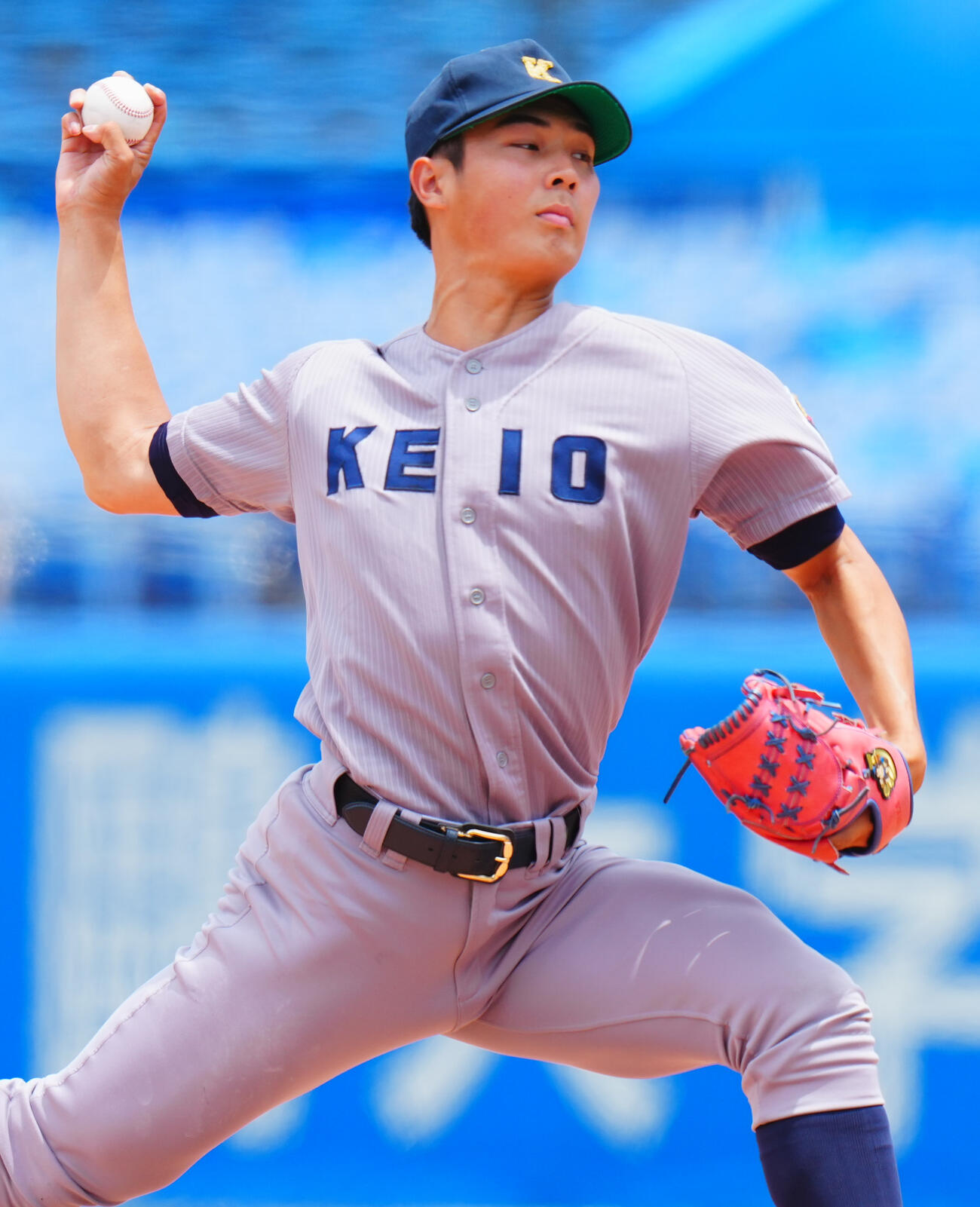 全日本大学野球選手権　準々決勝　日体大対慶大　力投する慶大先発の広池浩成（撮影・垰建太）