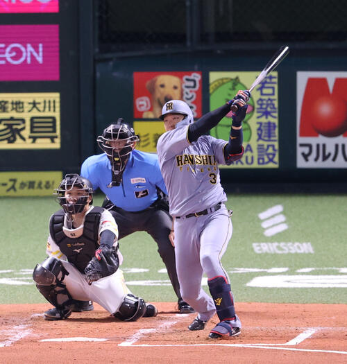 阪神】大山悠輔が藤川監督と笑顔でタッチ 本塁打テラスに先制7号ソロ