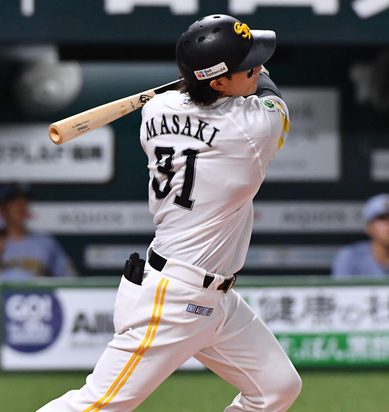ソフトバンク対阪神　4回裏ソフトバンク無死、正木智也は左越え同点本塁打を放つ（撮影・岩下翔太）