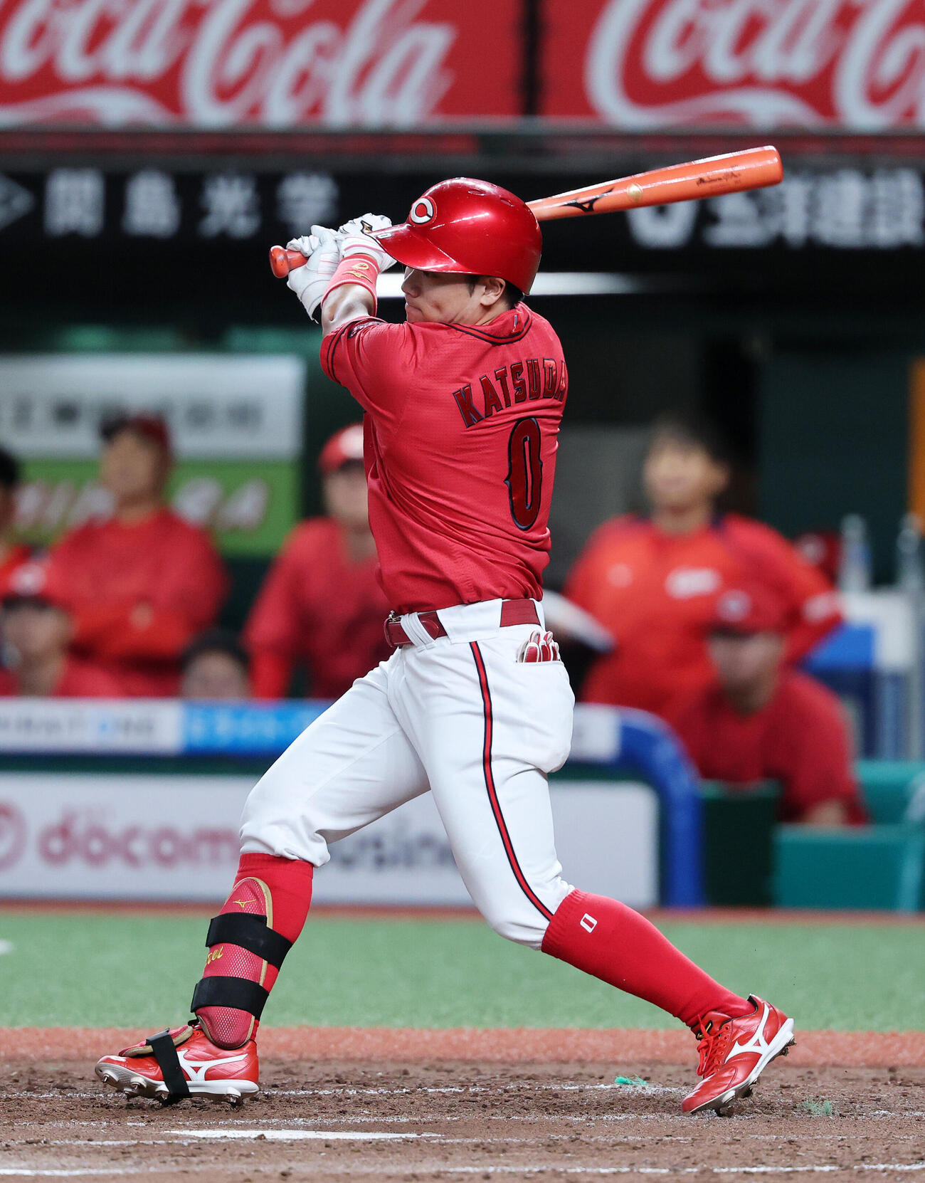 西武対広島　5回表広島1死、勝田成は内野安打を放つ（撮影・鈴木正人）
