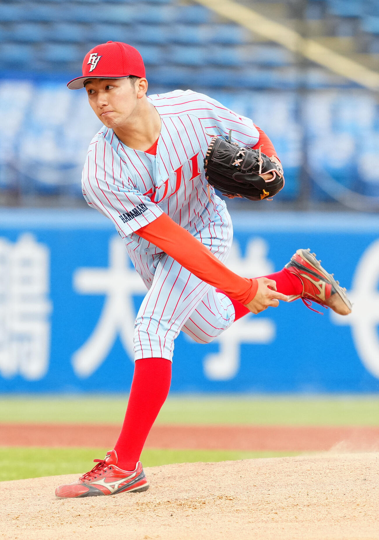 全日本大学野球選手権　準々決勝　富士大対国学院大　富士大先発の角田楓斗（撮影・江口和貴）