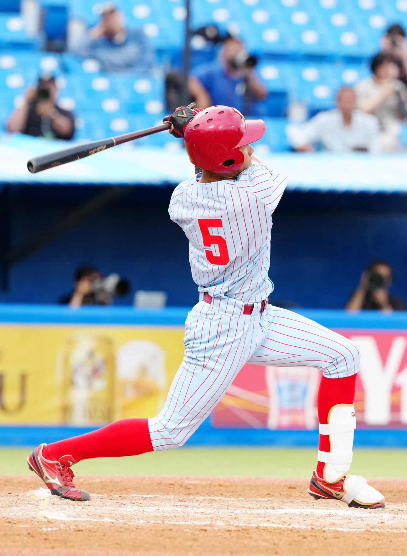全日本大学野球選手権　準々決勝　富士大対国学院大　2回表富士大1死、二塁打を放つウメビンユオ・チネード優（撮影・江口和貴）
