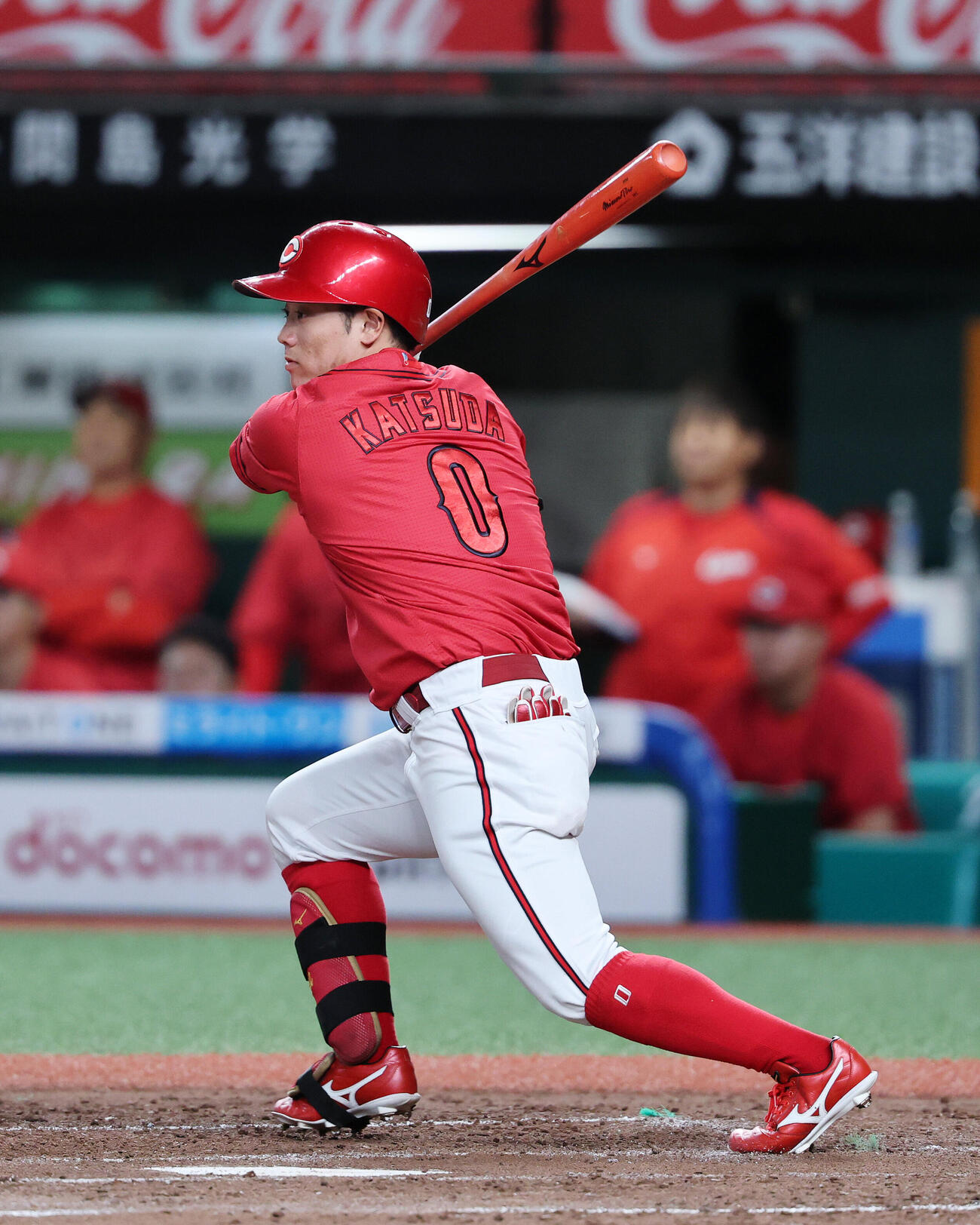 西武対広島　5回表広島1死、勝田成は内野安打を放つ（撮影・鈴木正人）