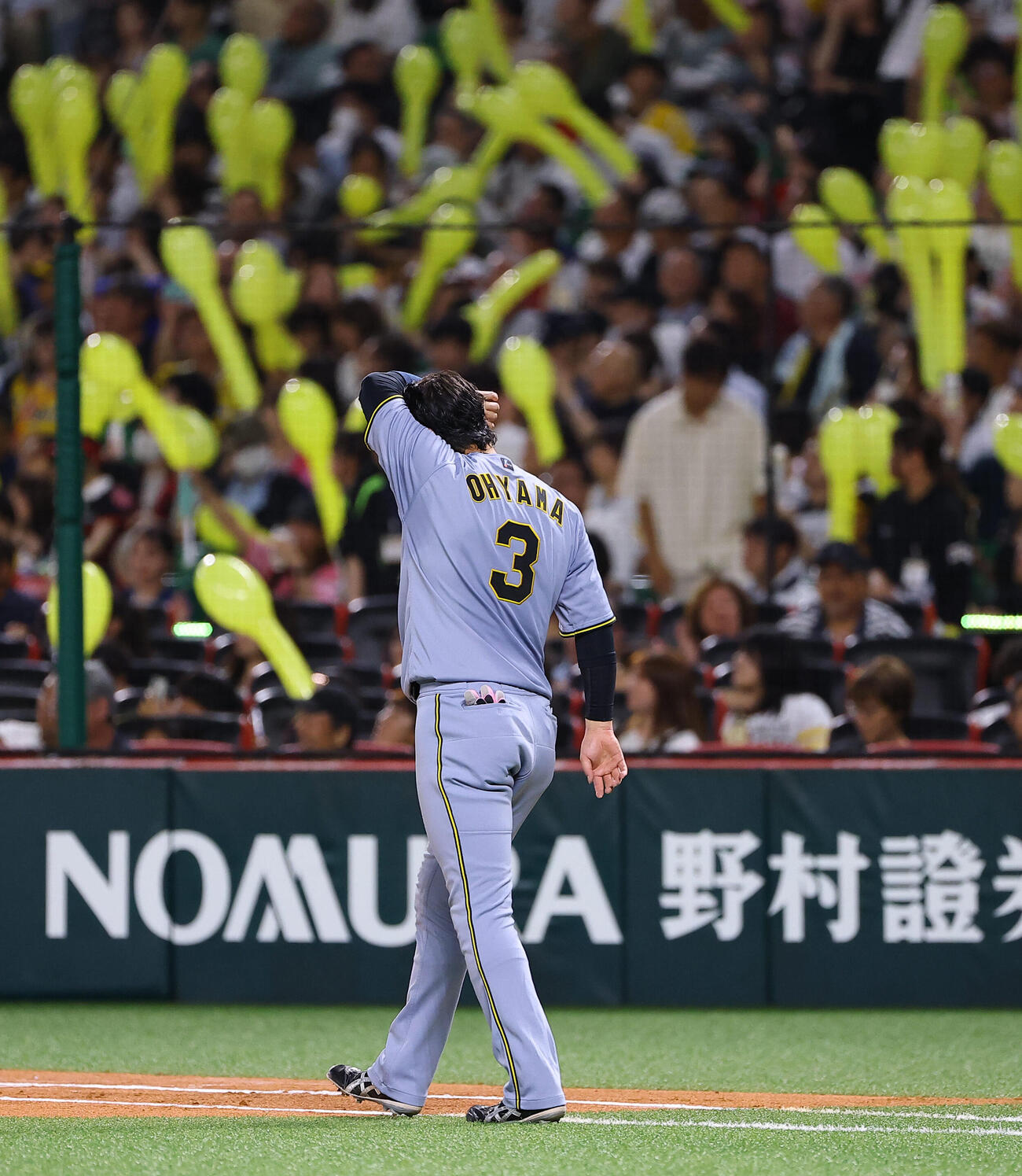 ソフトバンク対阪神　7回表阪神2死満塁、大山悠輔は三振に倒れる（撮影・上田博志）