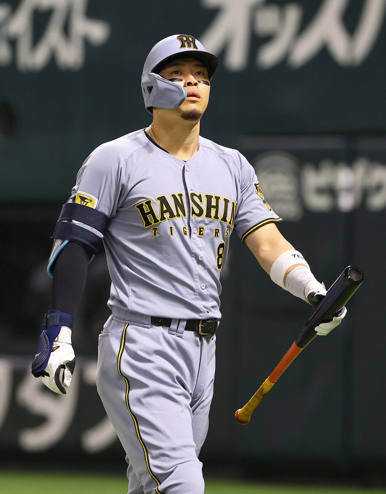 ソフトバンク対阪神　1回表阪神2死二塁、佐藤輝明は三振に倒れる（撮影・上田博志）