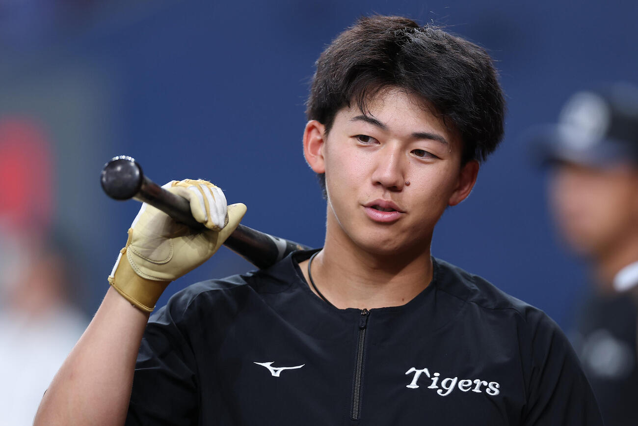 オリックス対阪神　試合前練習に臨む阪神立石正広（撮影・前田充）