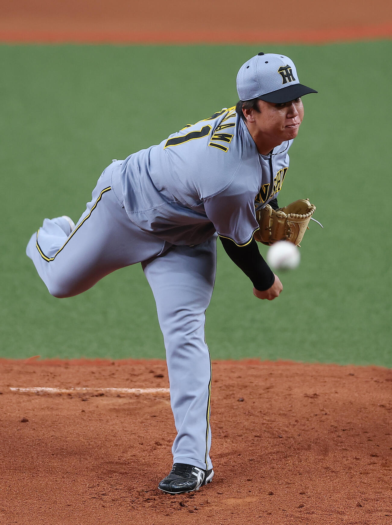 オリックス対阪神　力投する阪神先発の村上頌樹（撮影・前田充）