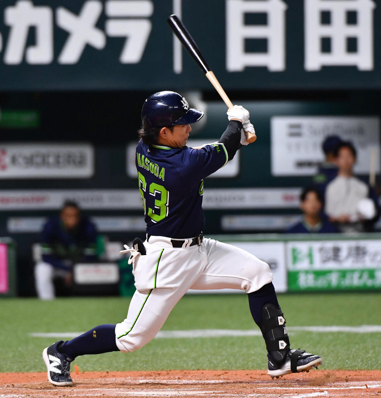 ソフトバンク対ヤクルト　6回表ヤクルト2死一、二塁、増田珠は左前適時打を放つ（撮影・岩下翔太）