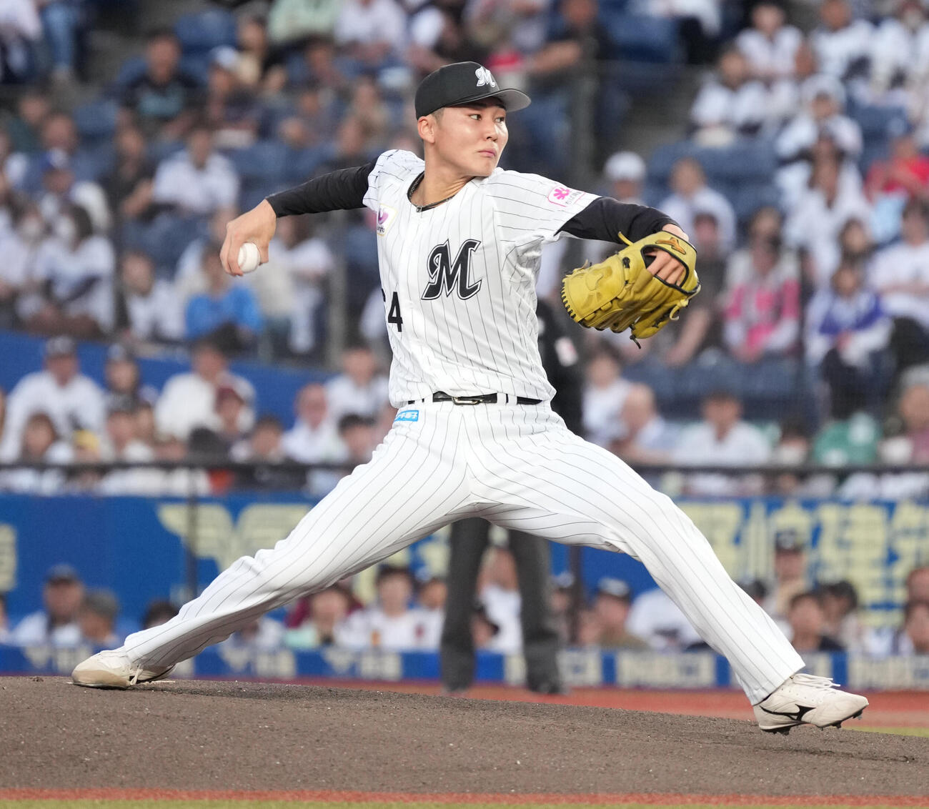 ロッテ対DeNA　ロッテ先発の広池康志郎（撮影・小沢裕）　