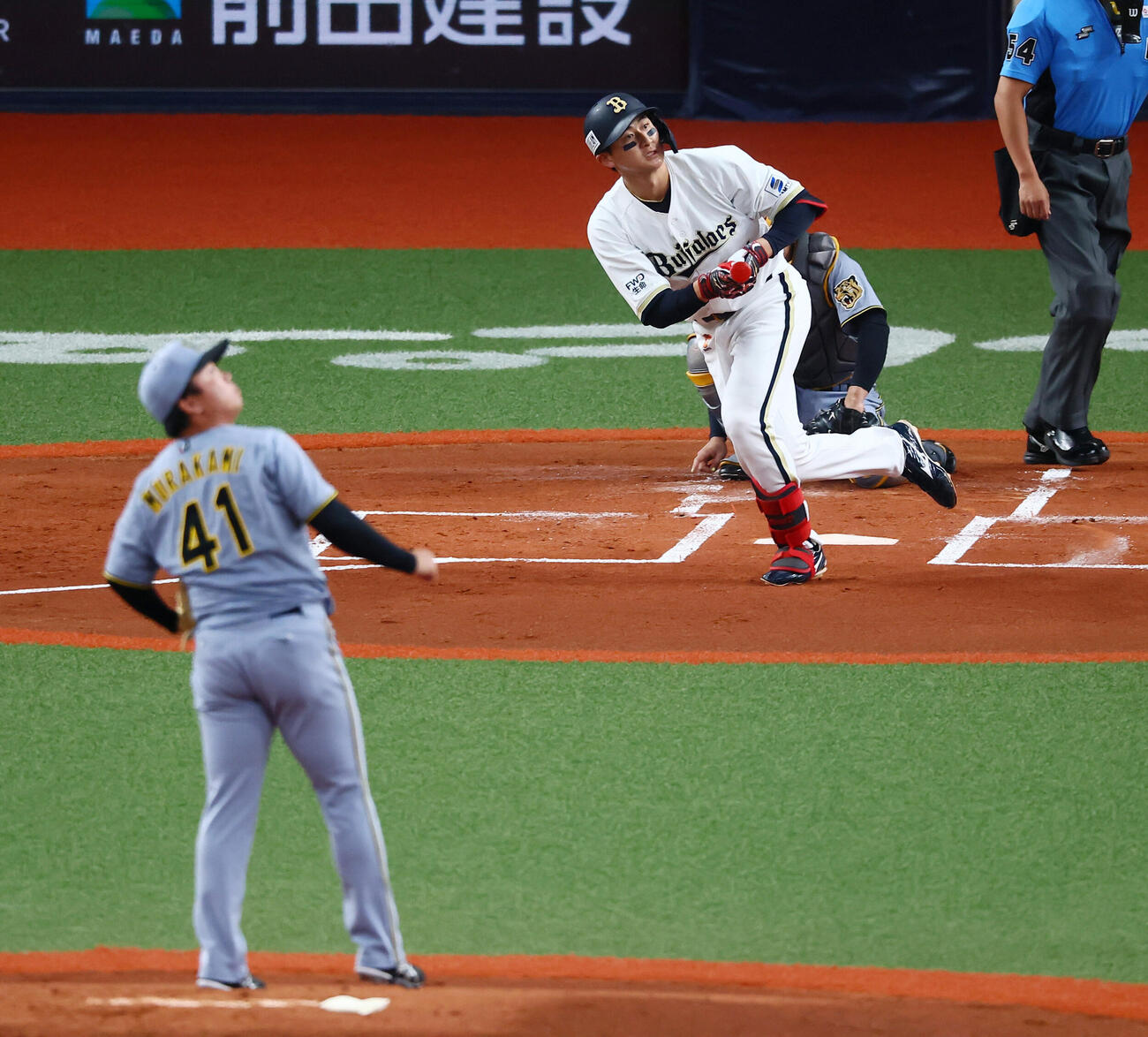 オリックス対阪神　1回裏オリックス1死、紅林弘太郎は左越えソロ本塁打を放つ。投手村上頌樹（撮影・加藤哉）