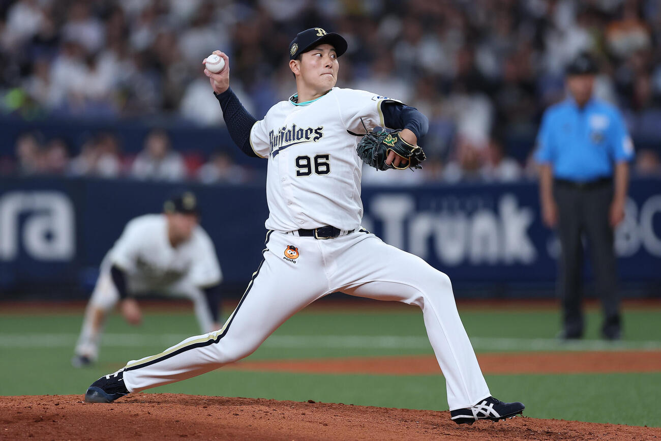 オリックス対阪神　オリックス3番手の高島泰都（撮影・前田充）＝2026年6月12日