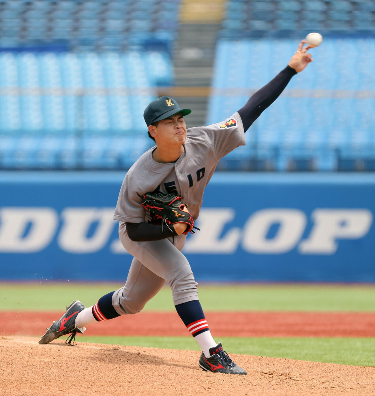 全日本大学野球選手権　準決勝　東北福祉大対慶大　先発した慶大・渡辺和大（撮影・柴田隆二）